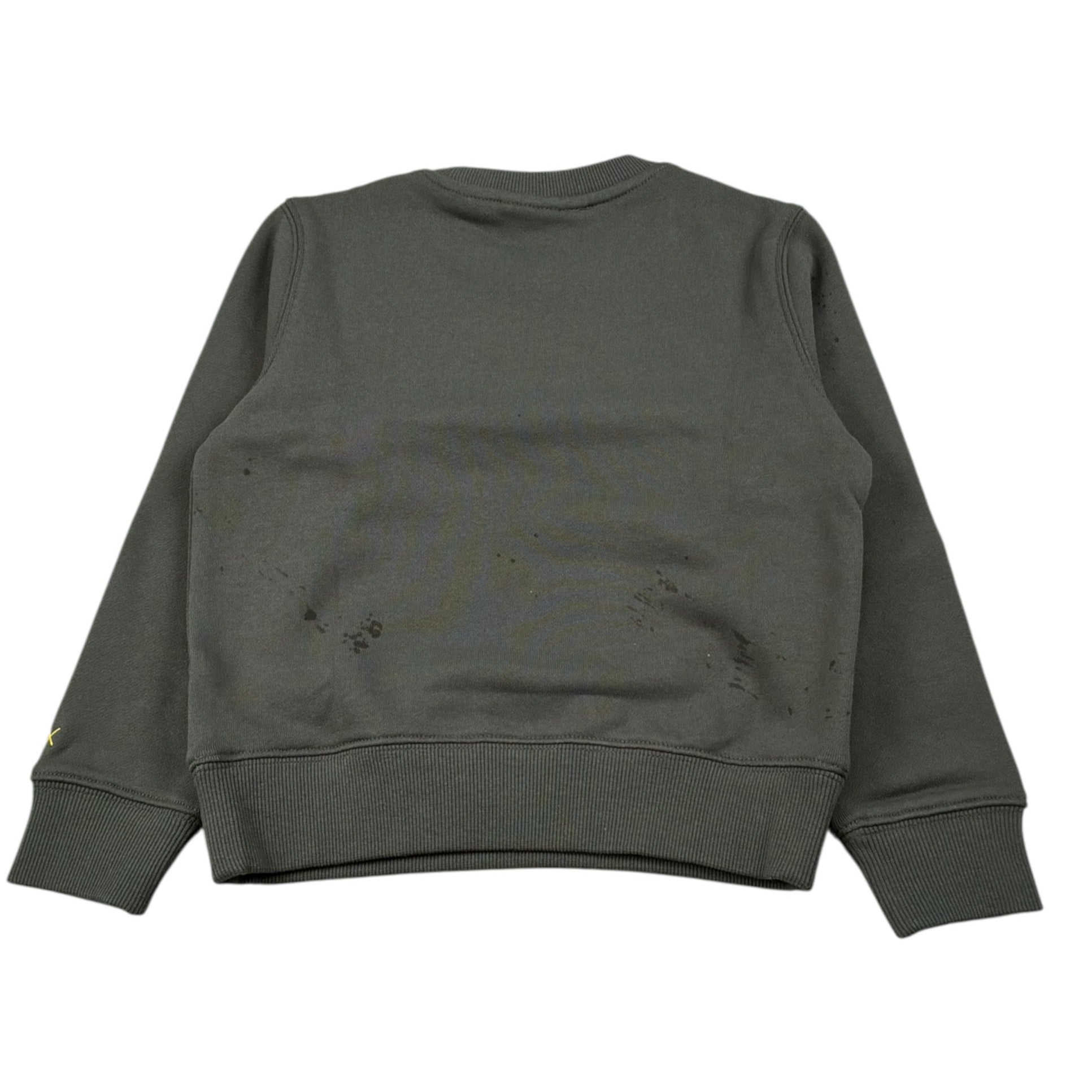 Sun68 Felpa Chiusa Girocollo tinta unita con Stampa Verde per Bambino F45320 VERDE SUN68 