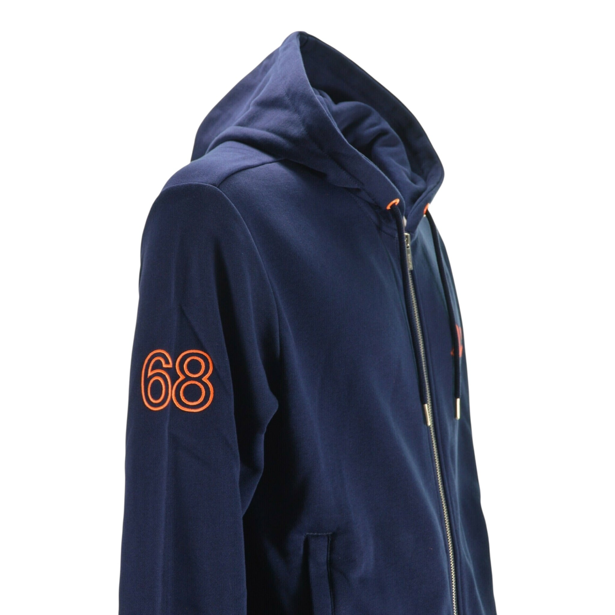 Sun68 Felpa tinta unita con Zip E Cappuccio Blu per Neonato F45331N BLU SUN68 