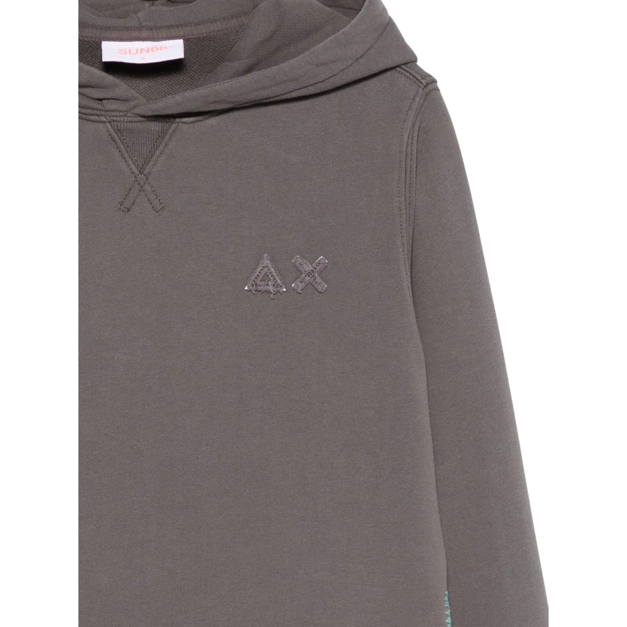Sun68 Felpa Xhiusa con Cappuccio tinta unita Grigio per Bambino F45336 GRIGIO SUN68 