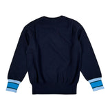 Sun68 Maglia tinta unita Girocollo con Logo Blu per Bambino K44329 BLU SUN68 