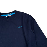 Sun68 Maglia tinta unita Girocollo con Logo Blu per Bambino K44329 BLU SUN68 