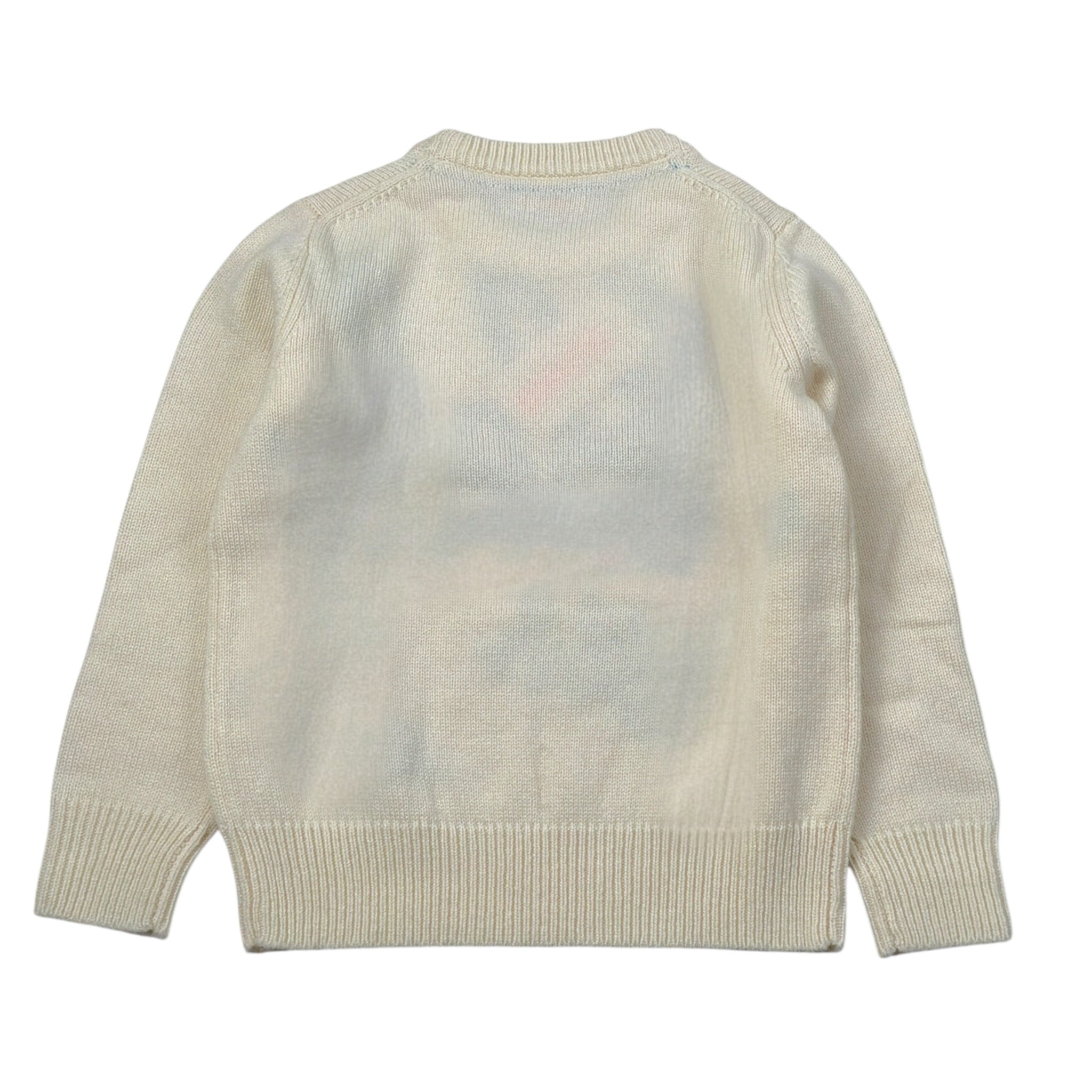 Sun68 Maglia Girocollo tinta unita con Stampa Panna per Bambino K44394 PANNA SUN68 