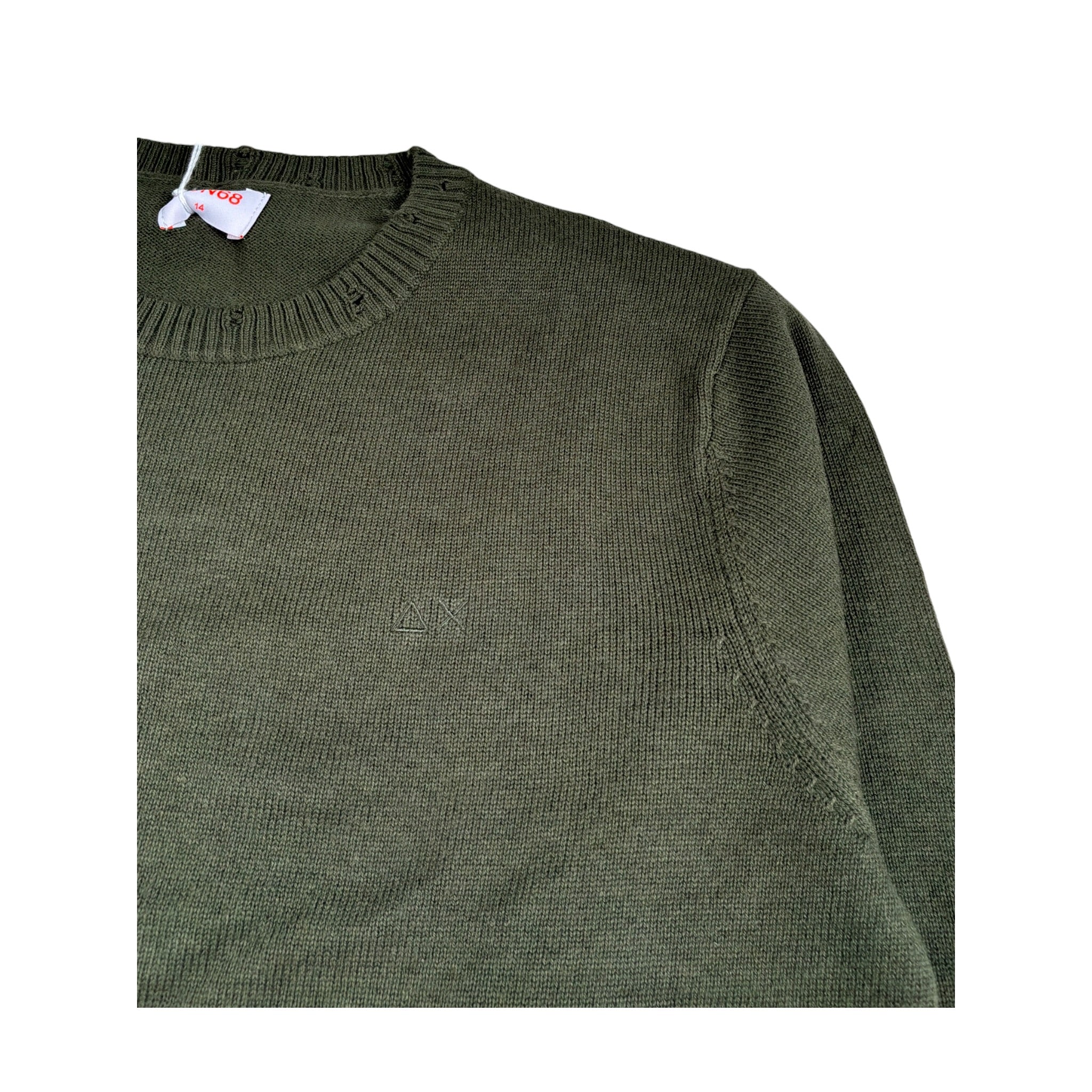 Sun68 Maglia Girocollo tinta unita Verde per Bambino K45322 VERDE SUN68 