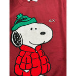 Sun68 Maglia Girocollo tinta unita con Ricamo Snoopy Bordeaux per Bambino K4532 BORDEAUX SUN68 