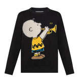 Sun68 Maglia Girocollo tinta unita con Ricamo Snoopy Nero per Neonato K45352XXN NERO SUN68 