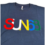 Sun68 Shirt Girocollo tinta unita con Logo Blu per Bambino T42314 BLU SUN68 