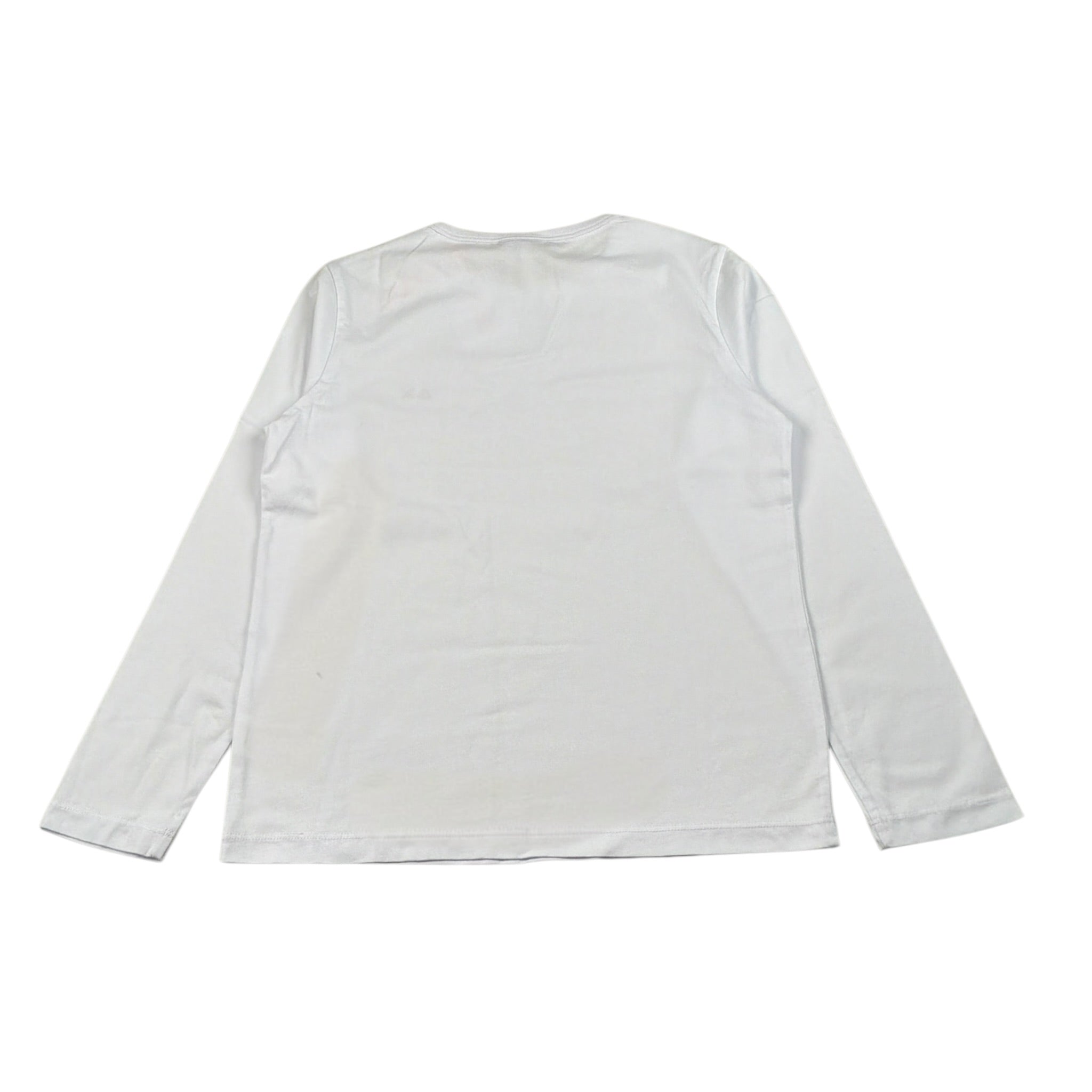 Sun68 Shirt Girocollo tinta unita con Logo Bianco per Bambino T45305 BIANCO SUN68 
