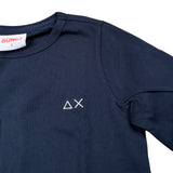 Sun68 Shirt Girocollo tinta unita con Logo Blu per Neonato T45305N BLU SUN68 