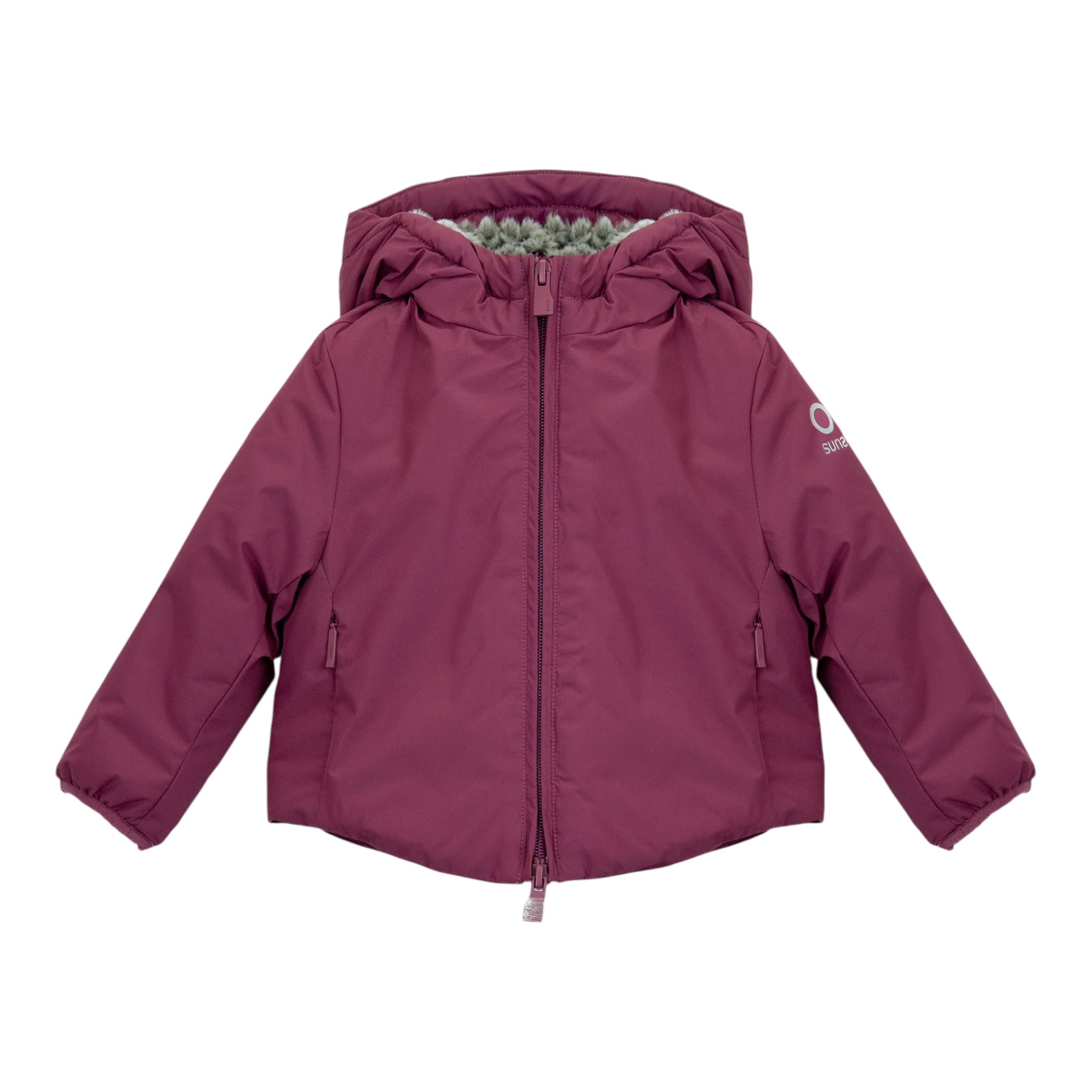 Suns Giubbino tinta unita con Cappuccio Fuxia per Bambina GBS5354DBJ FUXIA SUNS 