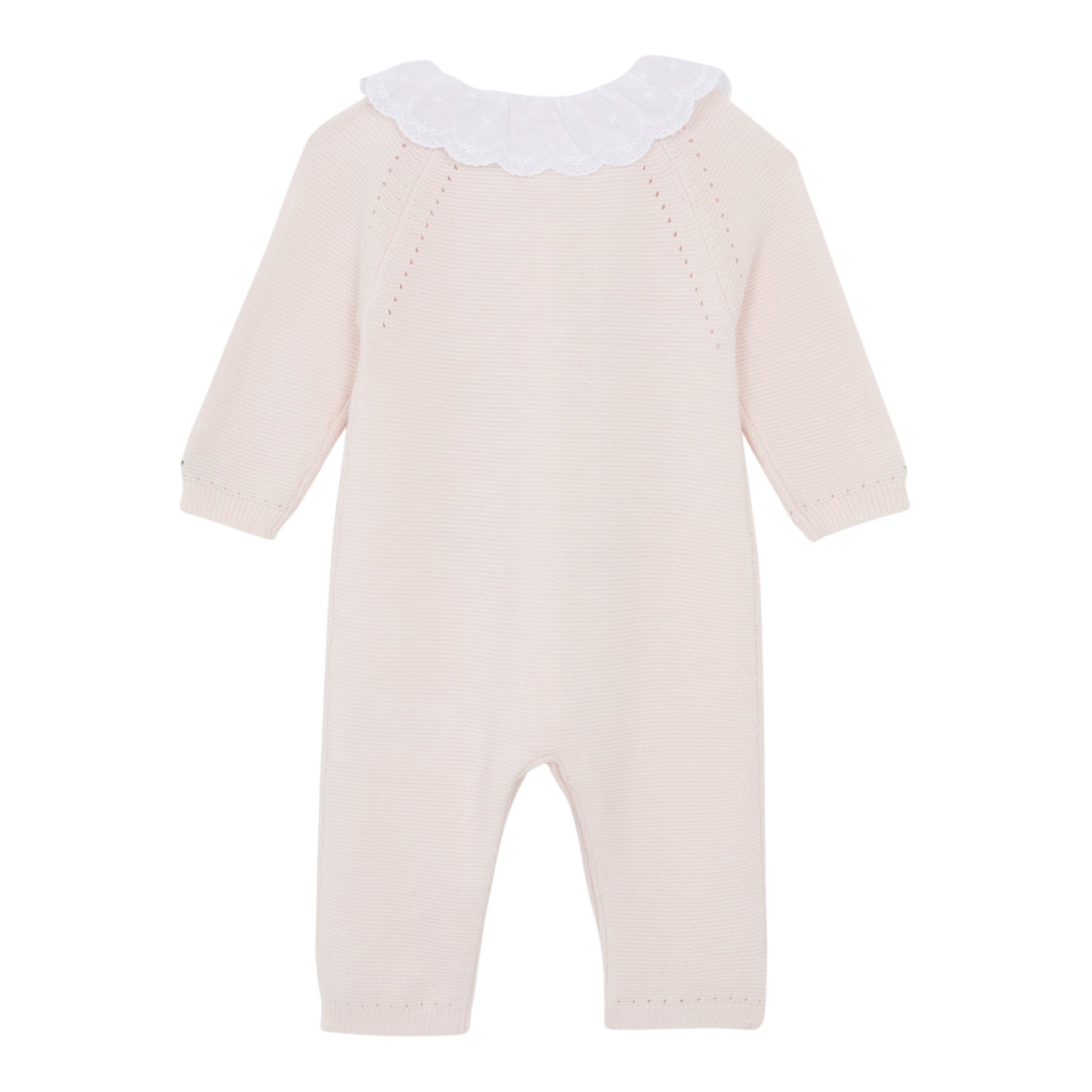 Tartine Et Chocolat Tutina Manica Lunga tinta unita con Ricami Rosa per Neonata CA32020 ROSA TARTINE ET CHOCOLAT 