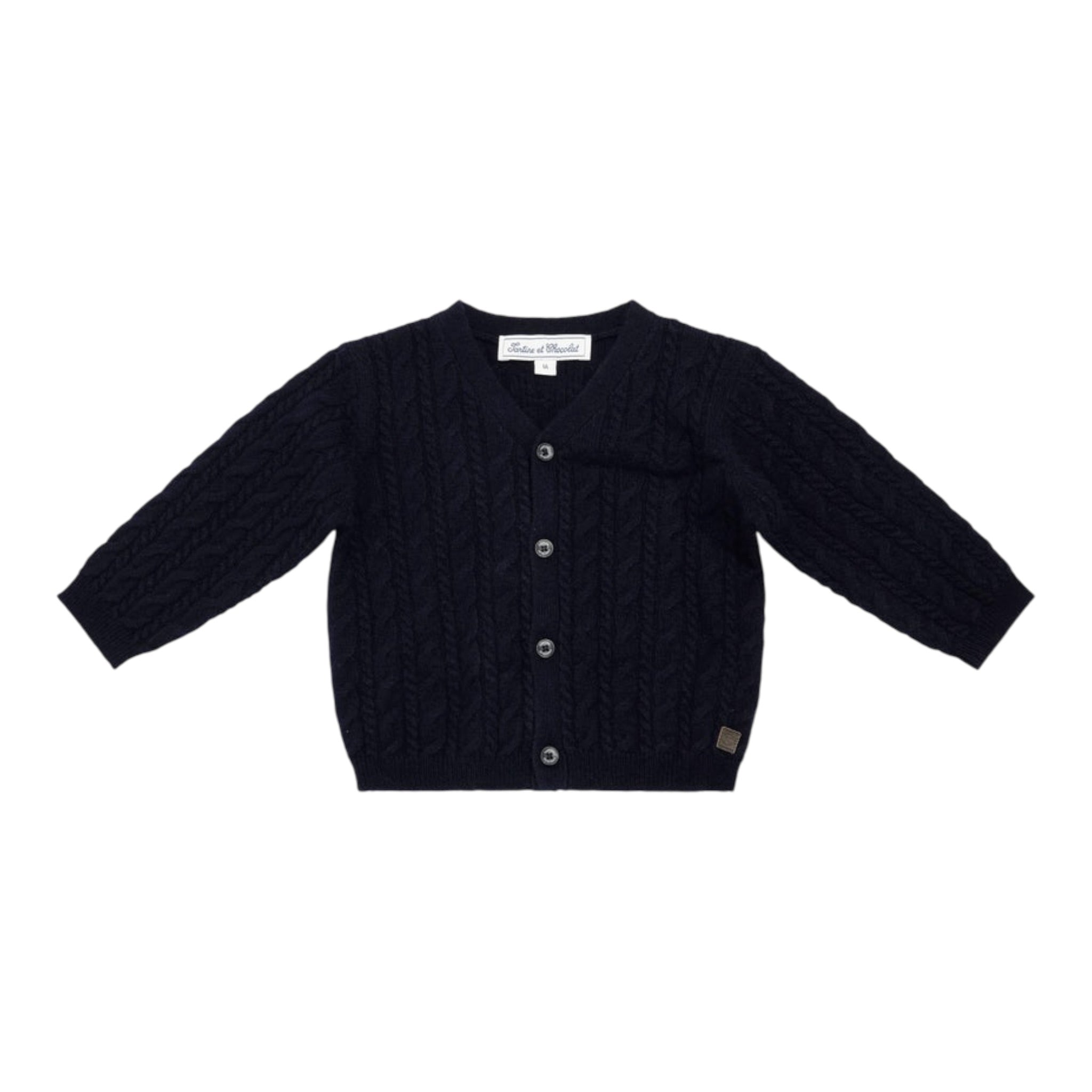 Tartine Et Chocolat Cardigan tinta unita Blu per Neonato CB18001N BLU TARTINE ET CHOCOLAT 