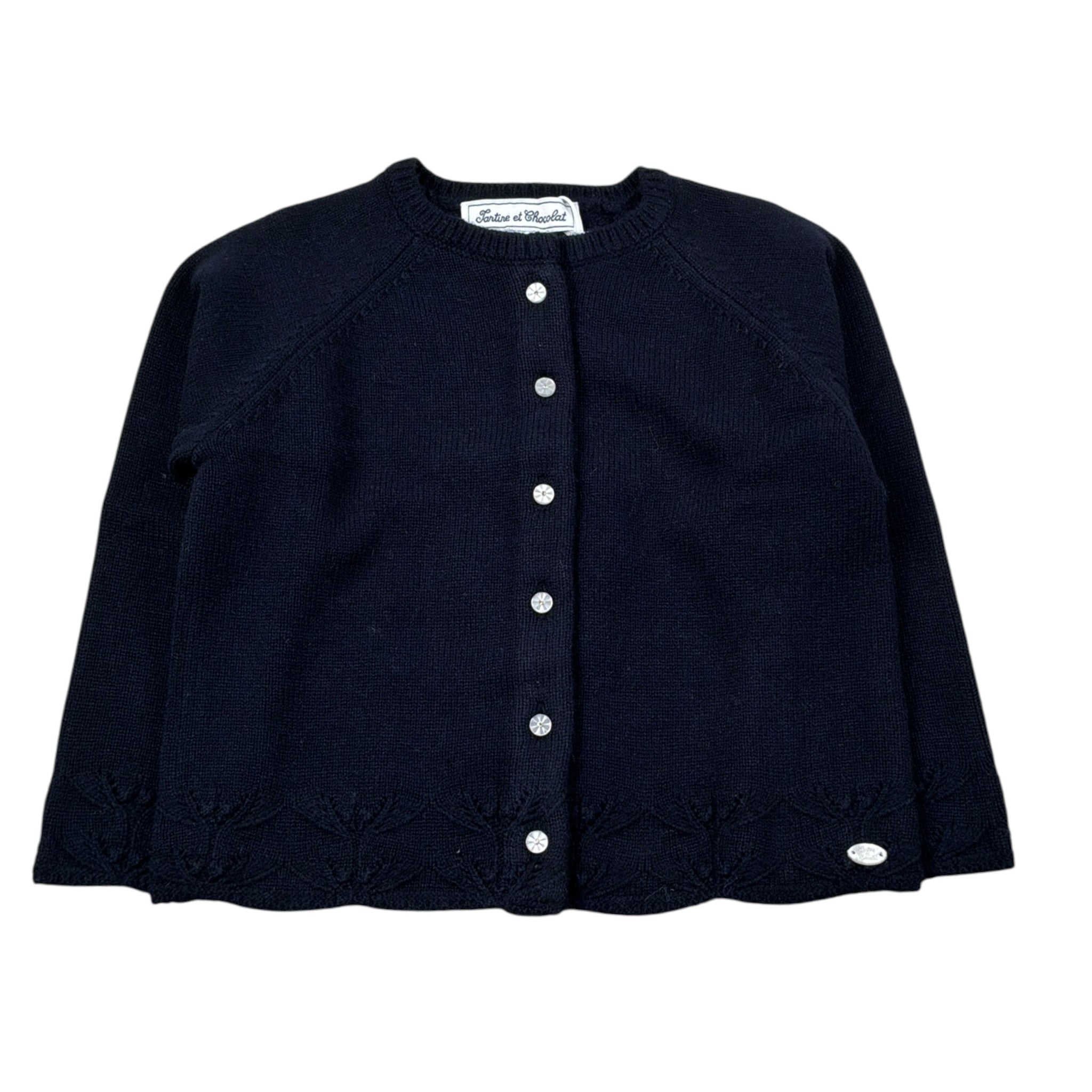 Tartine Et Chocolat Cardigan tinta unita con Ricami Blu per Bambina CB18101J BLU TARTINE ET CHOCOLAT 