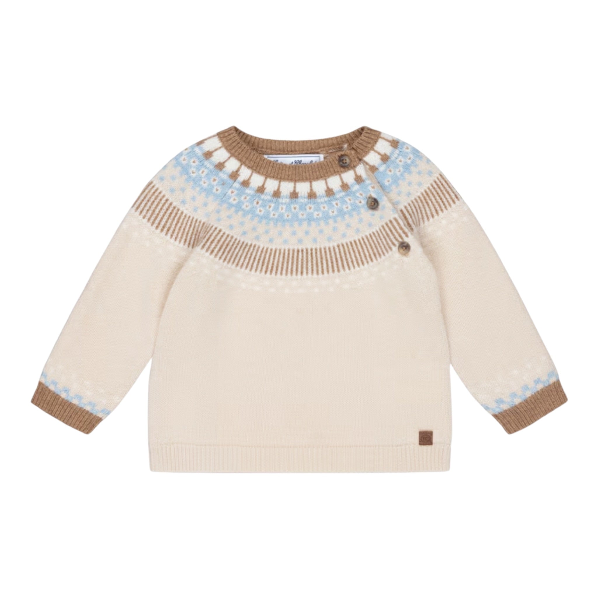 Tartine Et Chocolat Maglia Girocollo tinta unita con Ricami Beige per Neonato CB1831N BEIGE TARTINE ET CHOCOLAT 
