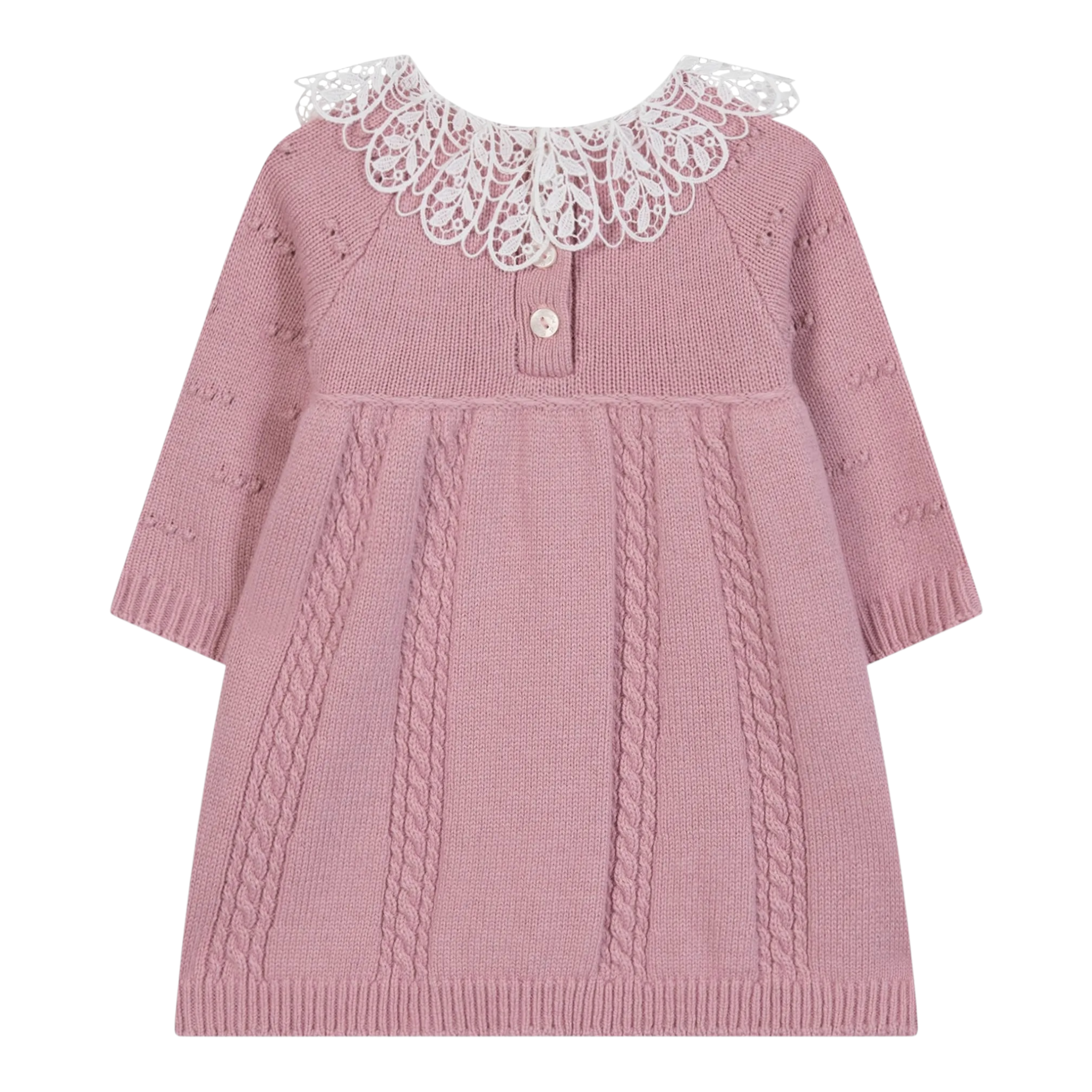 Tartine Et Chocolat Abito Manica Lunga tinta unita con Ricami Rosa per Bambina CB30171J ROSA TARTINE ET CHOCOLAT 
