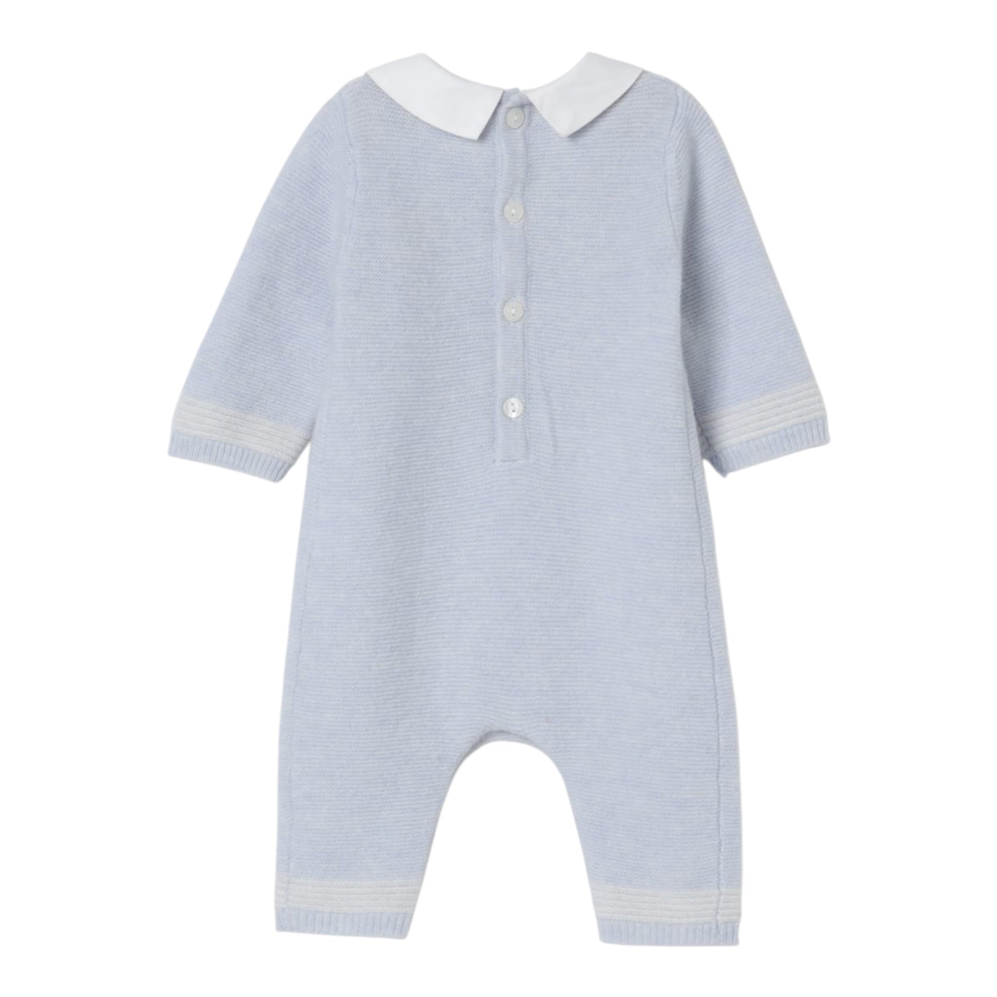 Tartine Et Chocolat Tutina tinta unita con Colletto Azzurro per Neonato CB32030 AZZURRO TARTINE ET CHOCOLAT 