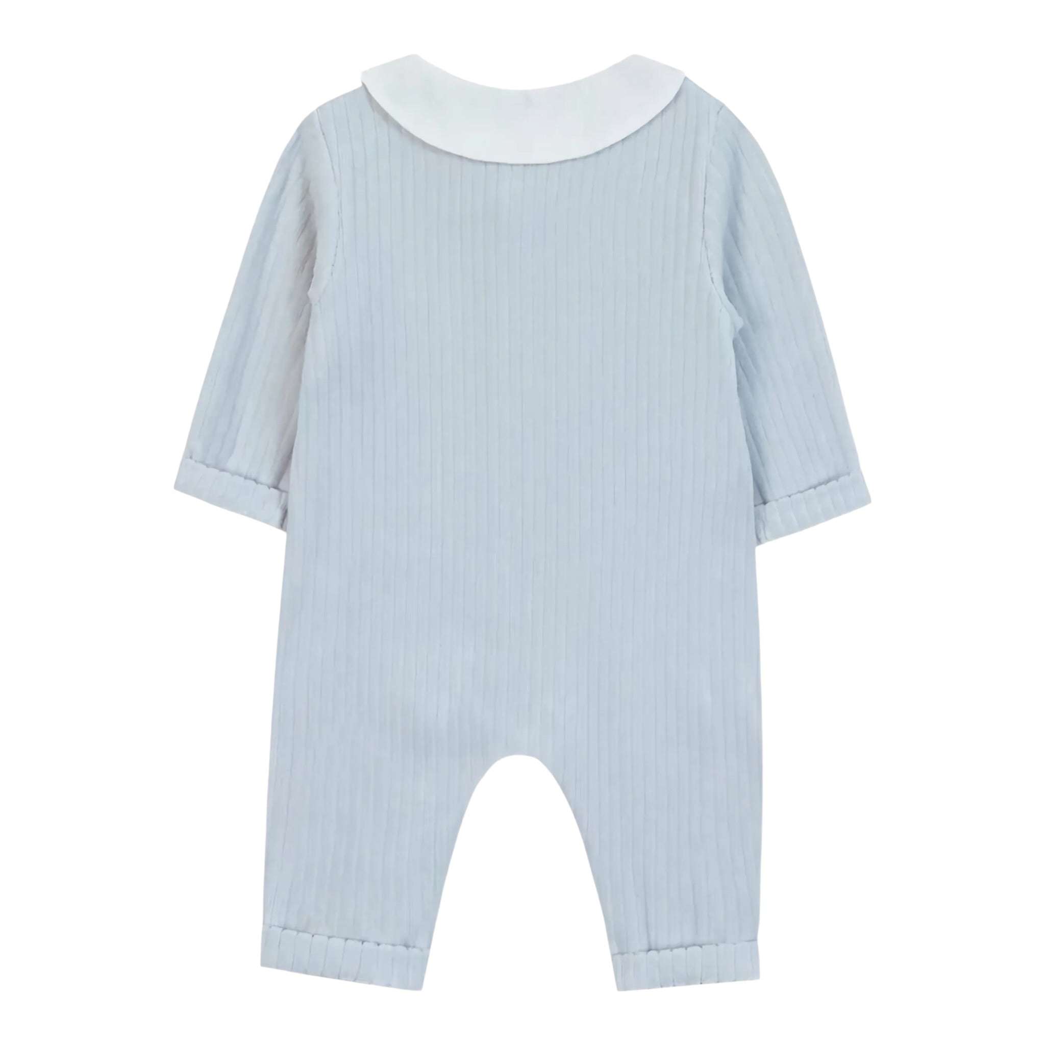 Tartine Et Chocolat Tutina Manica Lunga tinta unita In Ciniglia Azzurro per Neonato CB32050O AZZURRO TARTINE ET CHOCOLAT 