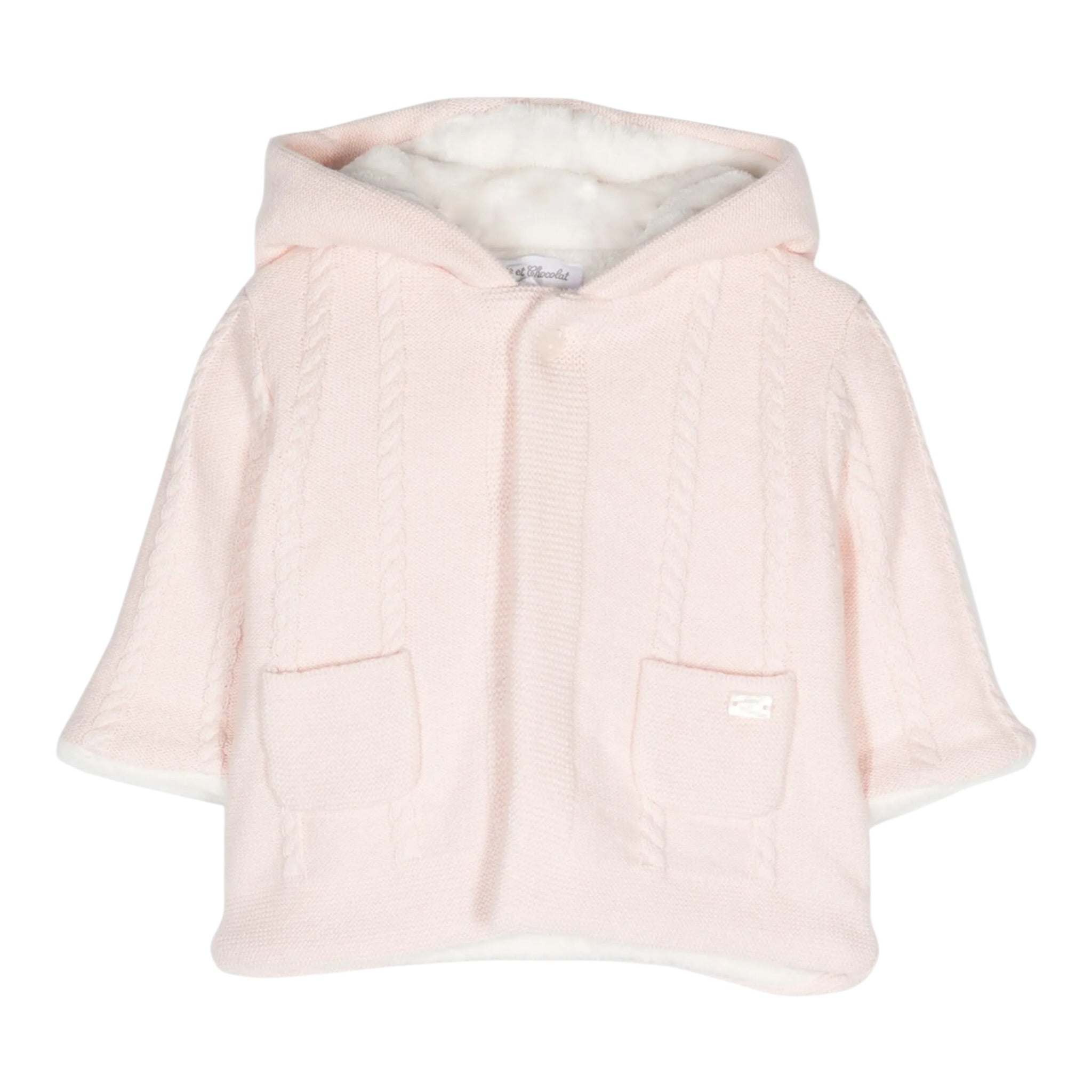 Tartine Et Chocolat Cappotto tinta unita con Cappuccio Rosa per Neonata TZ40000 ROSA TARTINE ET CHOCOLAT 
