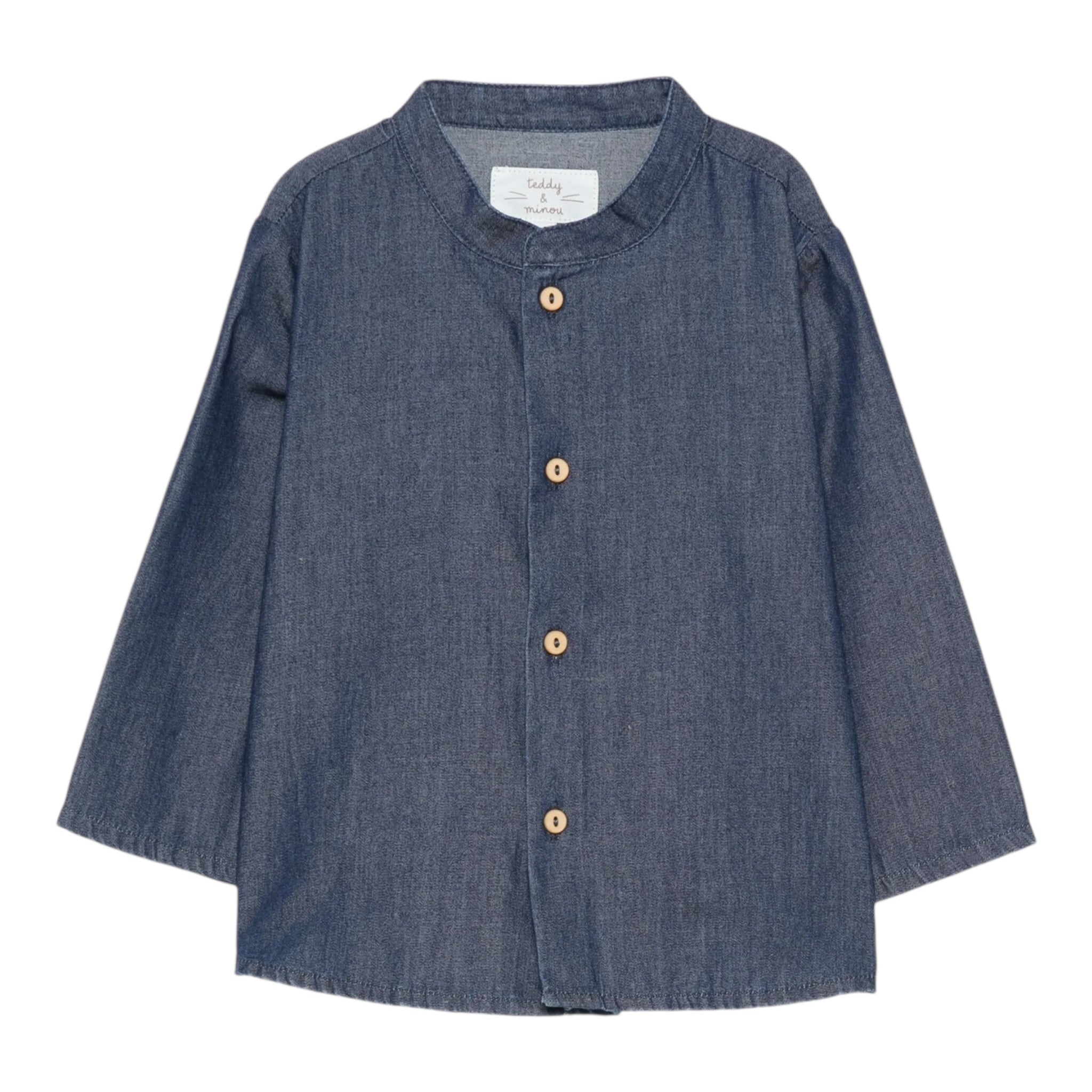 Teddy E Minou Camicia Manica Lunga tinta unita Blu per Neonato A25TCL0001J0043 BLU TEDDY E MINOU 