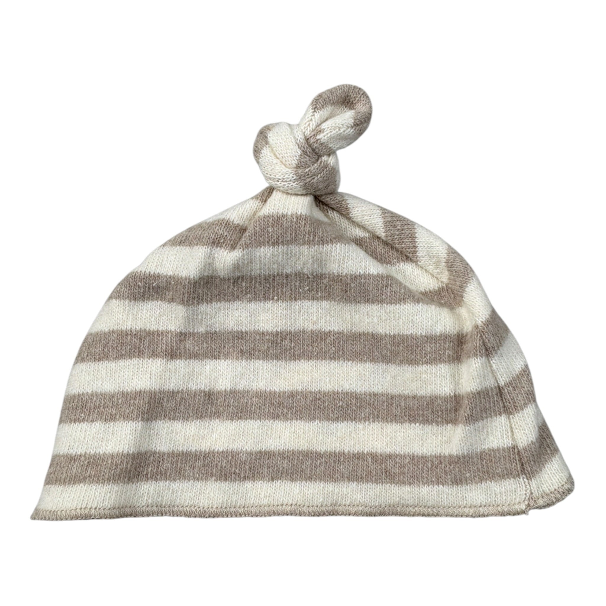 Teddy E Minou Cappello Bicolore con Fantasia A Righe Bianco/Beige per Neonato A25TEO0002M1091 BIANCO/BEIGE TEDDY E MINOU 