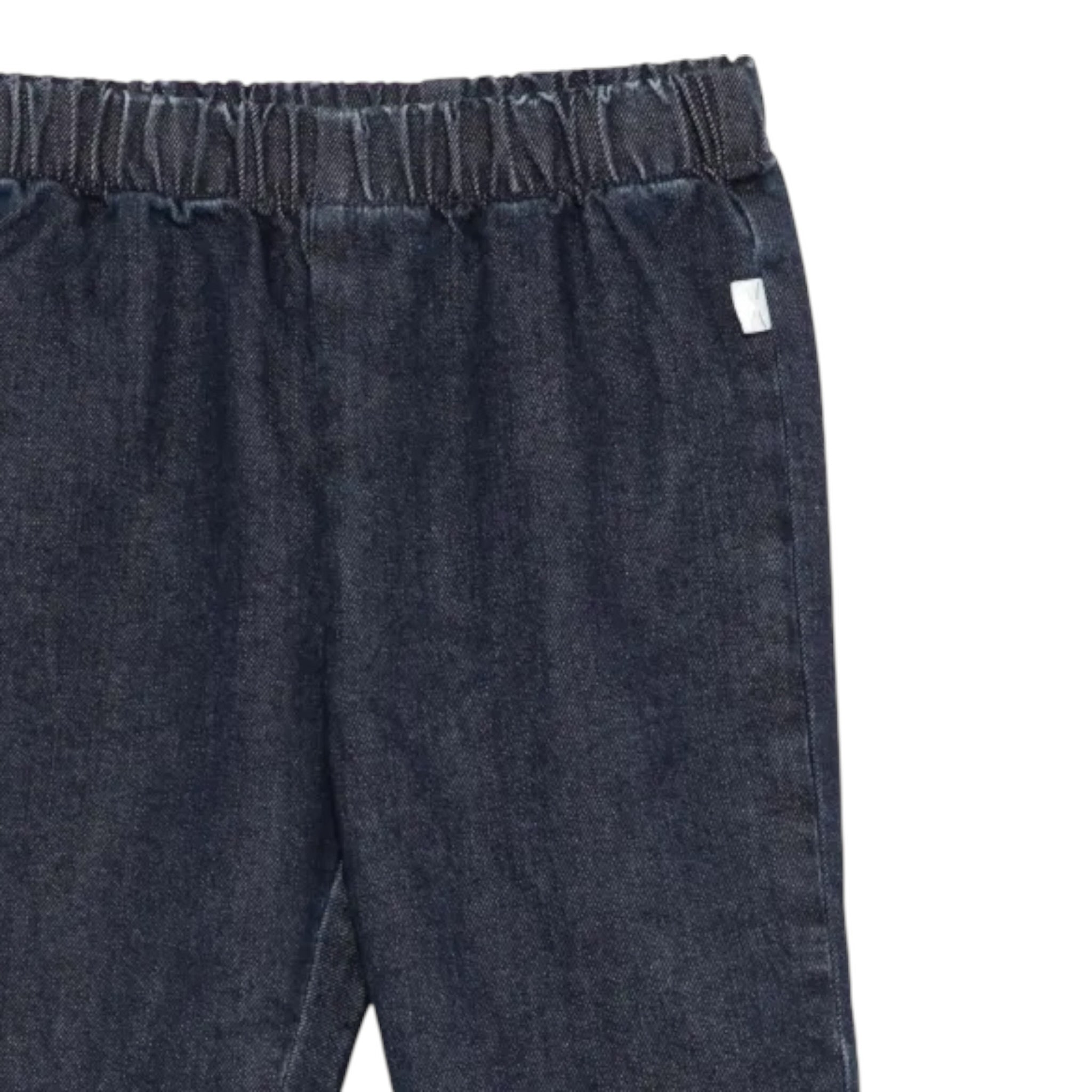 Teddy E Minou Jeans tinta unita con Elastico In Vita Blu per Neonato A25TPL0003J0026 BLU TEDDY E MINOU 