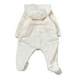 Teddy E Minou Tutina tinta unita con Zip E Cappuccio Bianco per Neonato A25TTP0002PE022 BIANCO TEDDY E MINOU 