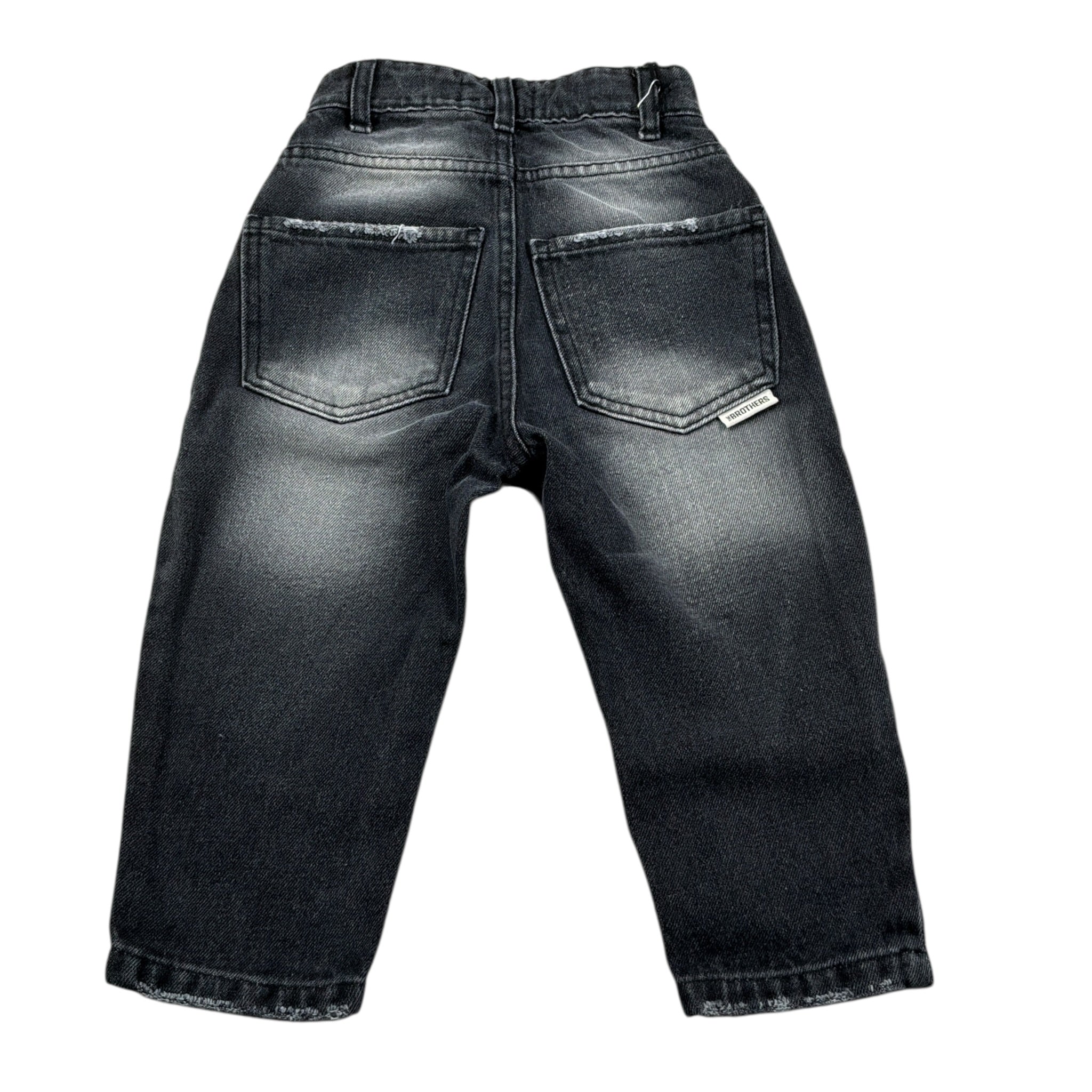 The Brothers Jeans tinta unita con Girovita Regolabile Nero per Neonato TK030N NERO THE BROTHERS 