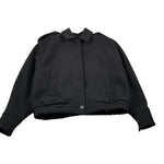 The M.. Giubbino tinta unita con Zip E Colletto Nero per Bambina 023660 NERO THE M.. 
