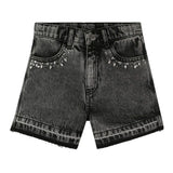 The Marc Jacobs Short In Denim tinta unita Nero per Bambina W60597 NERO THE MARC JACOBS 