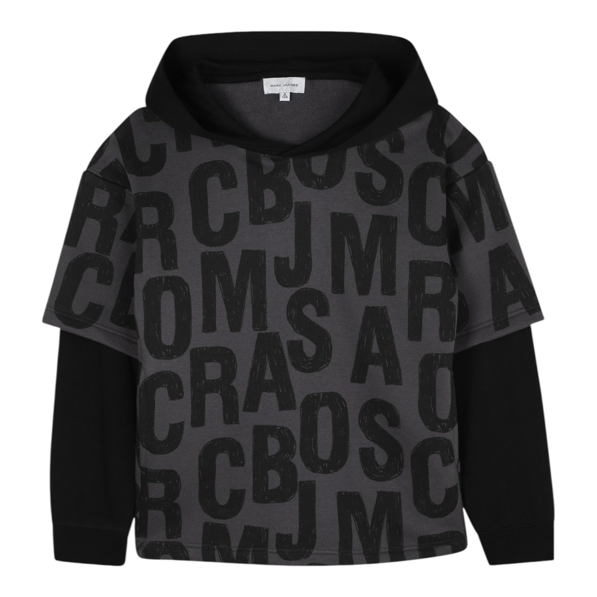 The Marc Jacobs Felpa Chiusa con Cappuccio tinta unita Grigio per Bambino W60626 GRIGIO THE MARC JACOBS 
