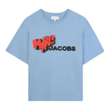 The Marc Jacobs T-Shirt Girocollo tinta unita con Stampa Azzurro per Bambino W60636 AZZURRO THE MARC JACOBS 