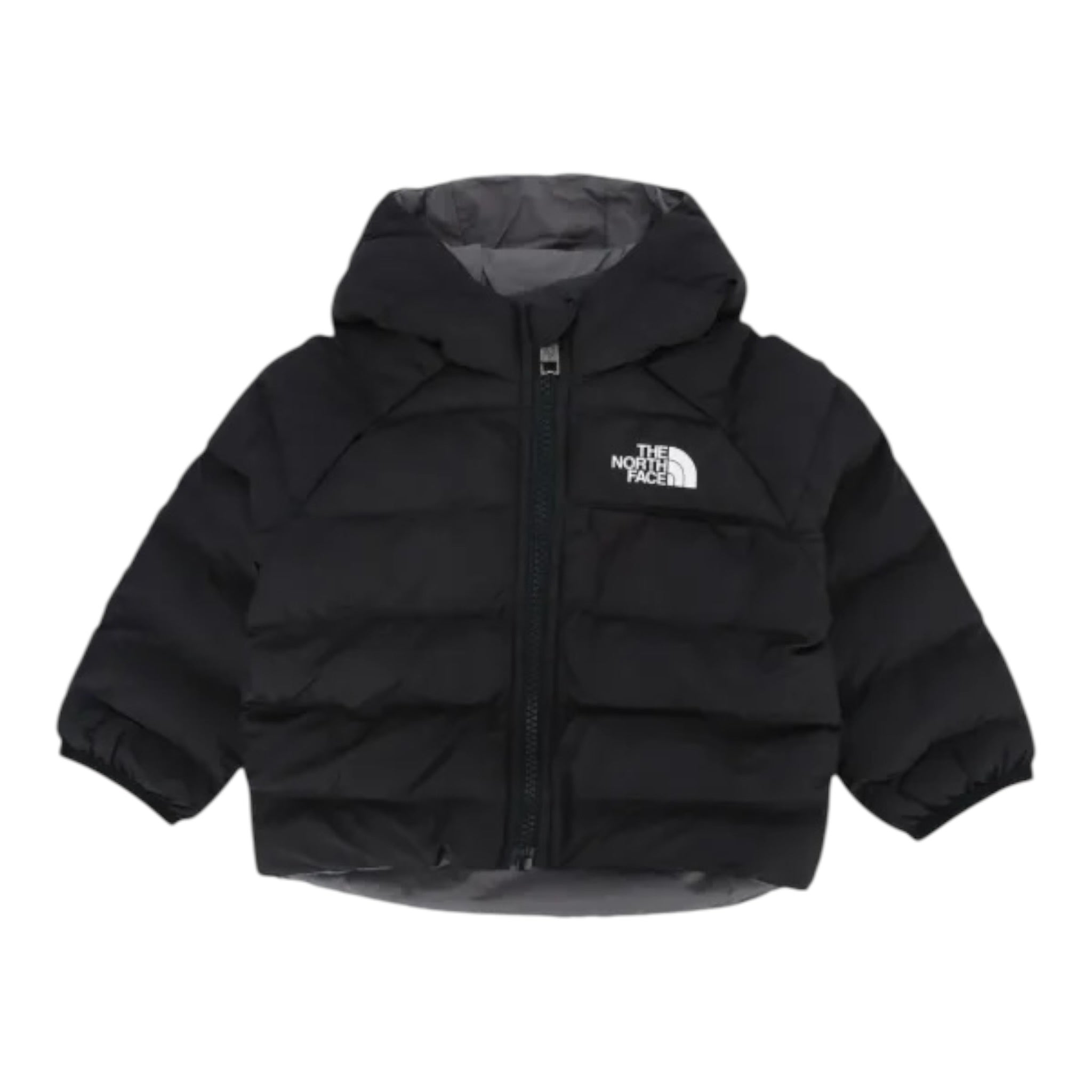 The North Face Giubbino tinta unita con Cappuccio Reversibile Nero/Grigio per Bambino NF0A88W3W00JX NERO/GRIGIO THE NORTH FACE 
