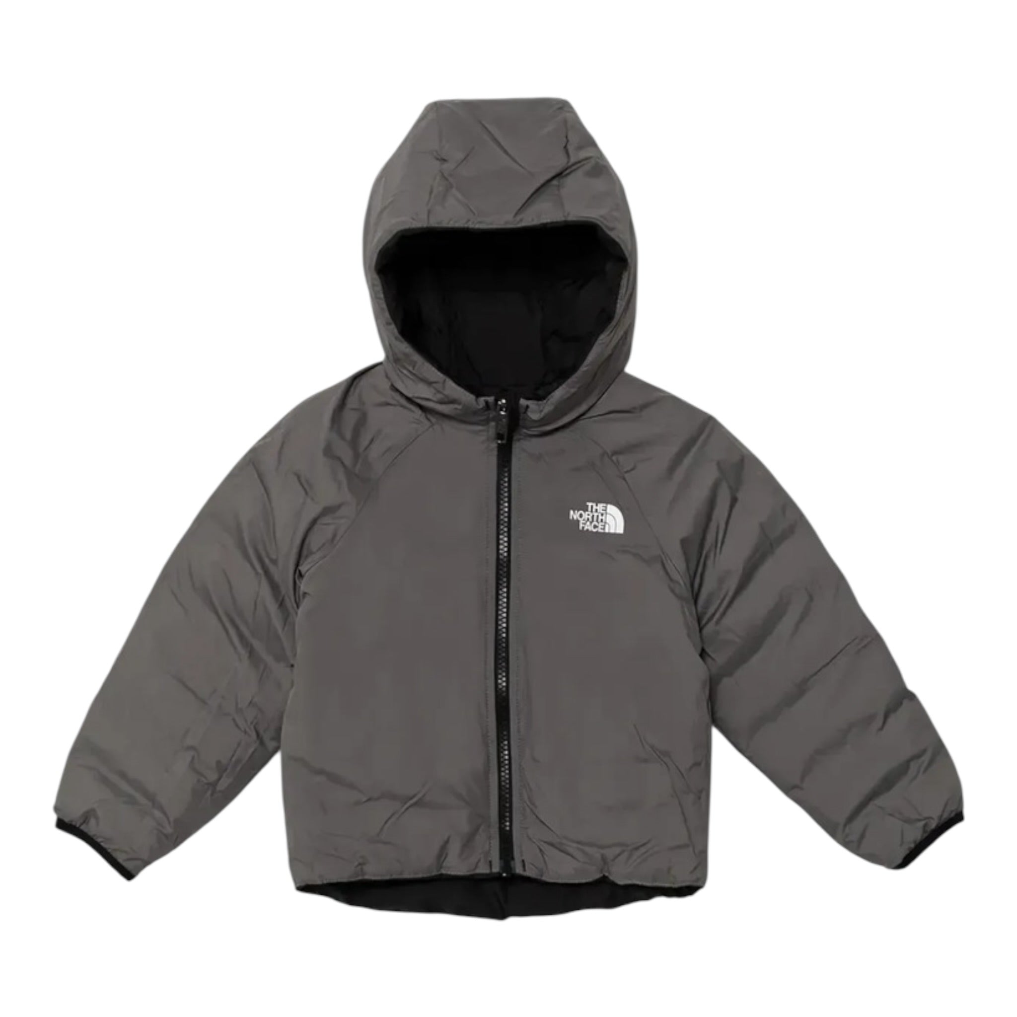 The North Face Giubbino tinta unita con Cappuccio Reversibile Nero/Grigio per Bambino NF0A88W3W00JX NERO/GRIGIO THE NORTH FACE 