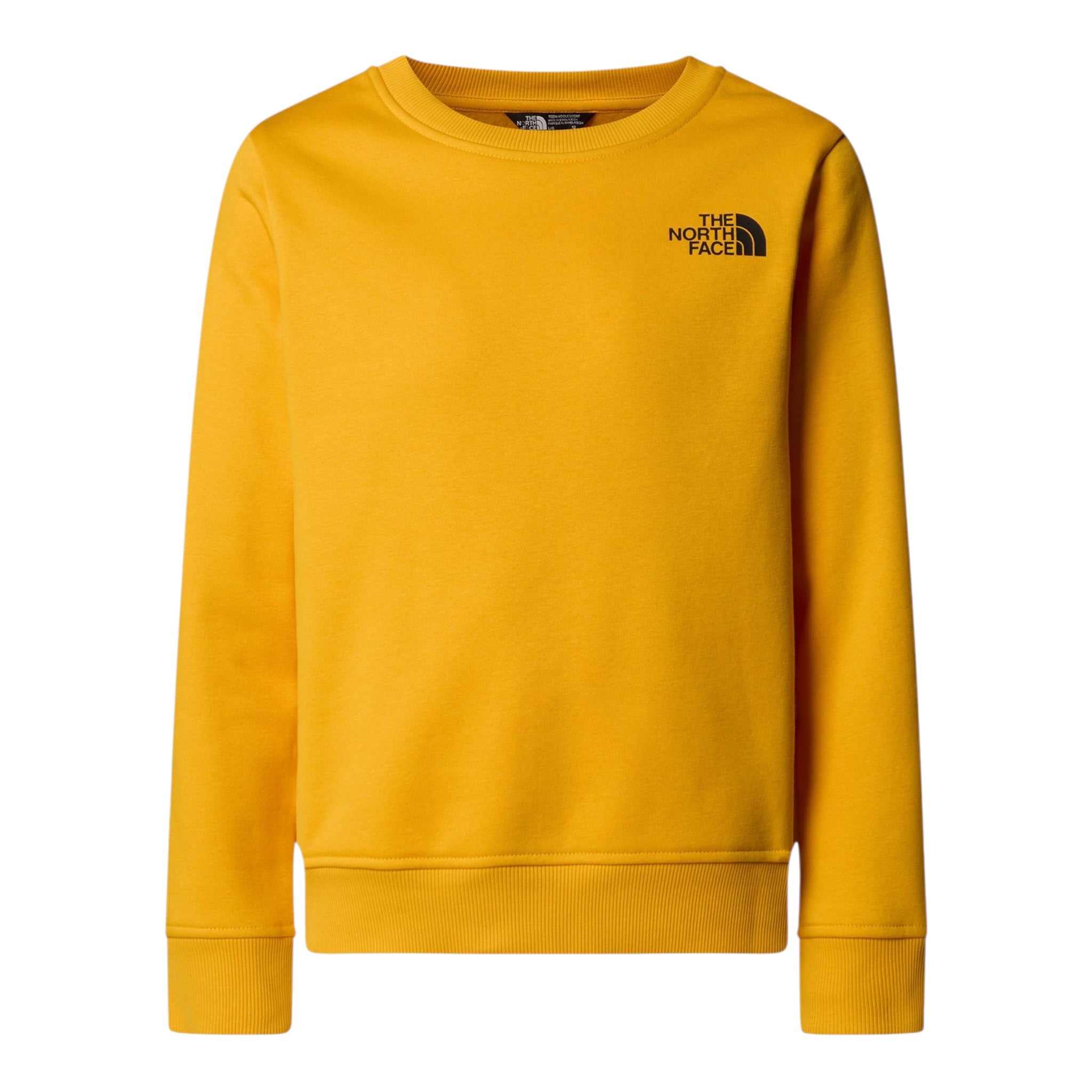 The North Face Felpa Chiusa Girocollo tinta unita con Logo Senape per Bambino NF0A89H756PX SENAPE THE NORTH FACE 