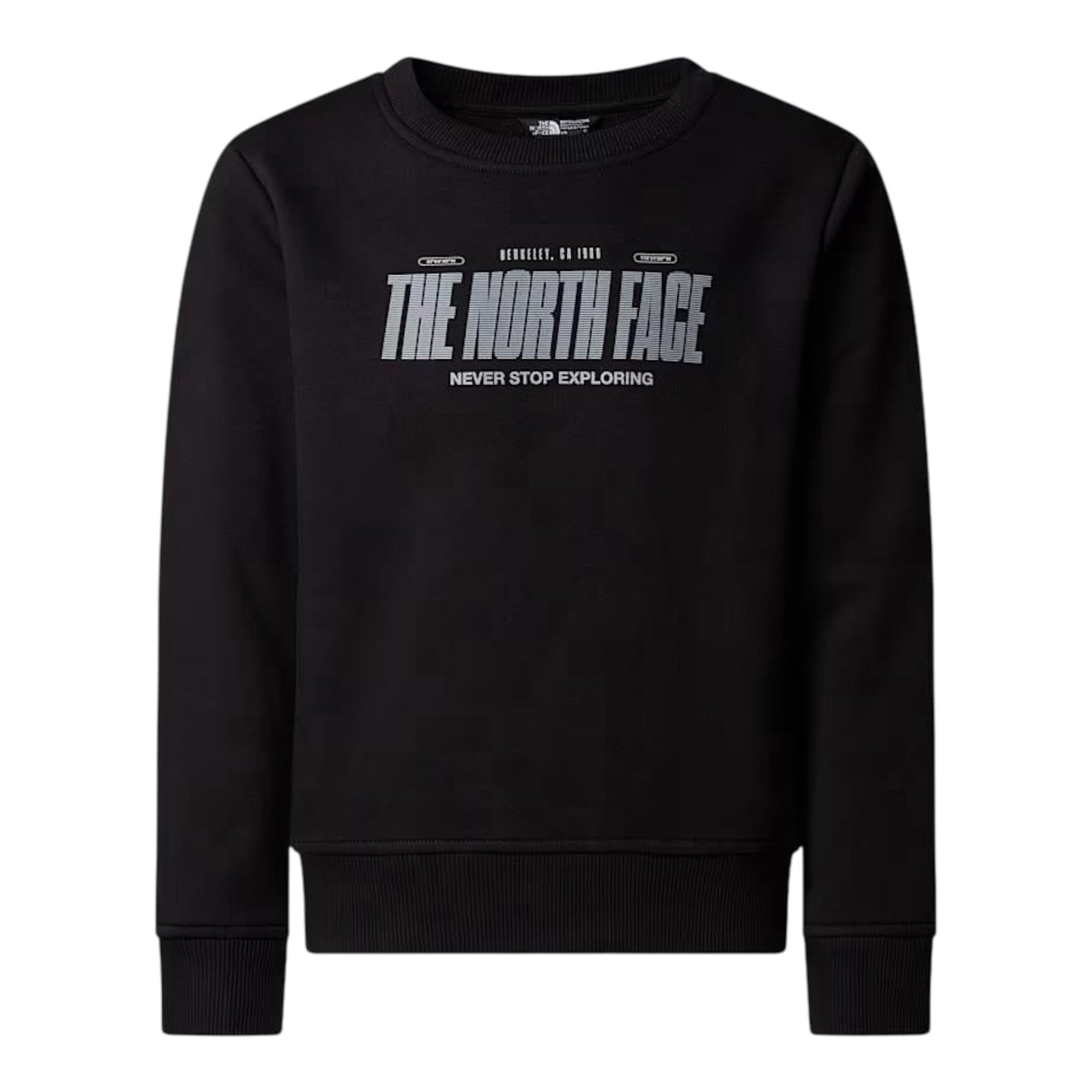 The North Face Felpa Chiusa Girocollo tinta unita con Logo Nero per Bambino NF0A8EATJK3 NERO THE NORTH FACE 