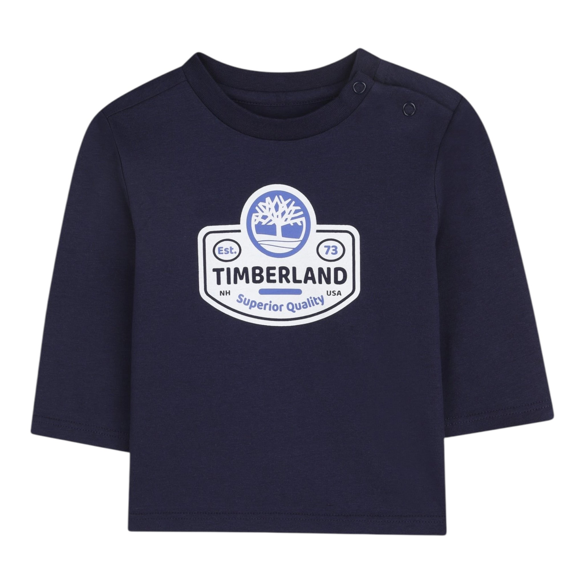 Timberland Shirt tinta unita Girocollo con Stampa Blu per Bambino T60588J BLU TIMBERLAND 