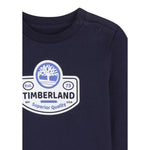 Timberland Shirt tinta unita Girocollo con Stampa Blu per Bambino T60588J BLU TIMBERLAND 