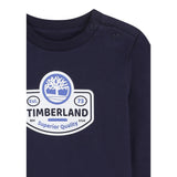 Timberland Shirt tinta unita Girocollo con Stampa Blu per Bambino T60588J BLU TIMBERLAND 