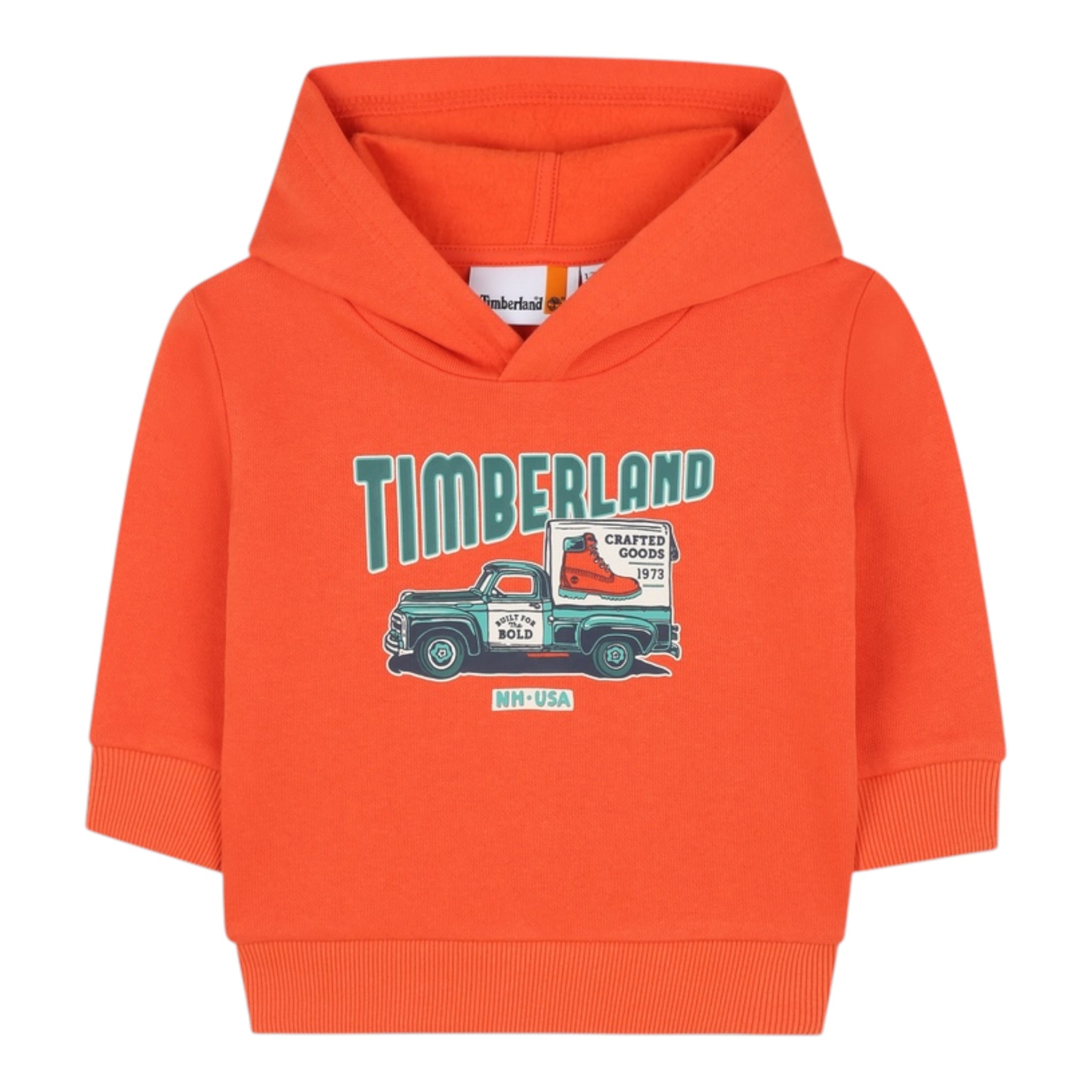 Timberland Felpa Chiusa con Cappuccio tinta unita Arancione per Neonato T60592X ARANCIONE TIMBERLAND 