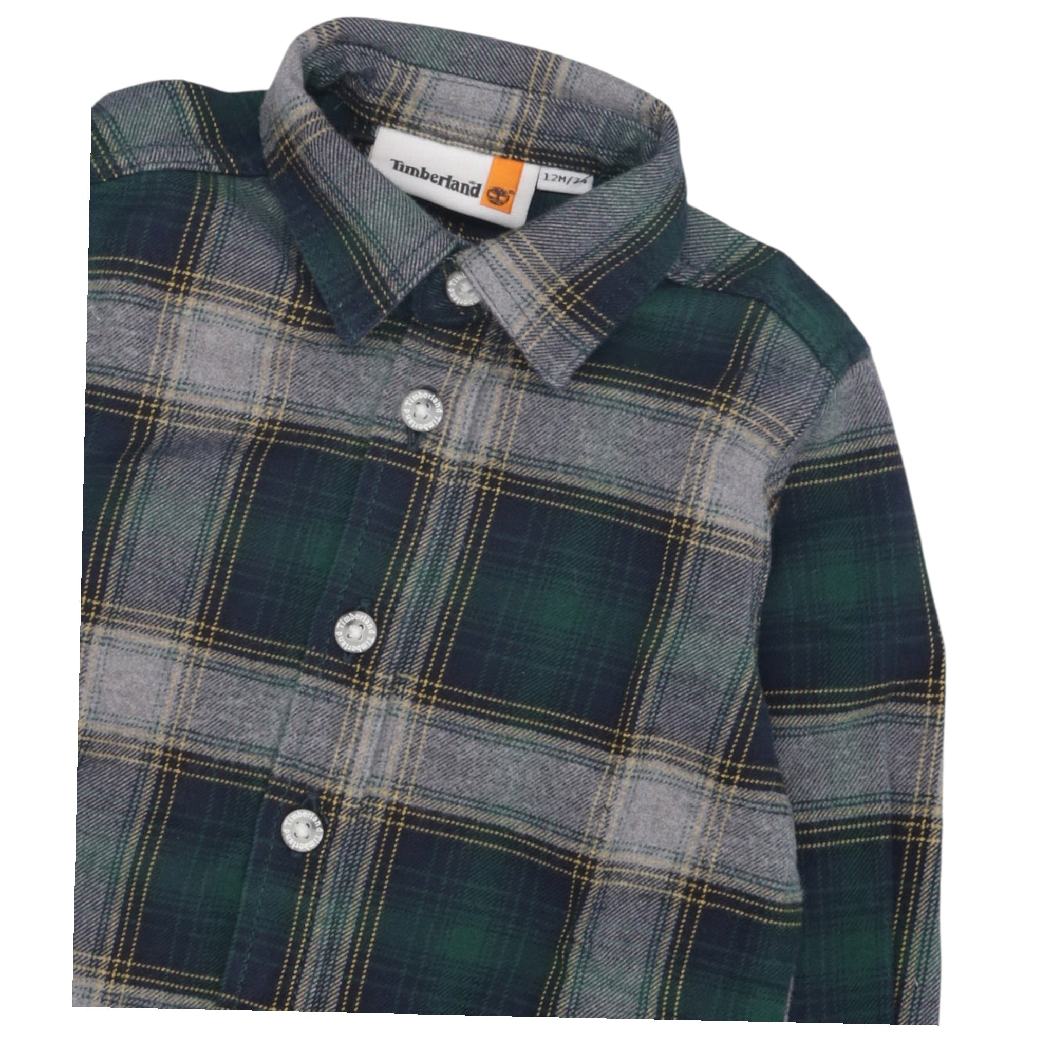 Timberland Camicia tinta unita con Fantasia A Quadri Verde per Neonato T60600X VERDE TIMBERLAND 