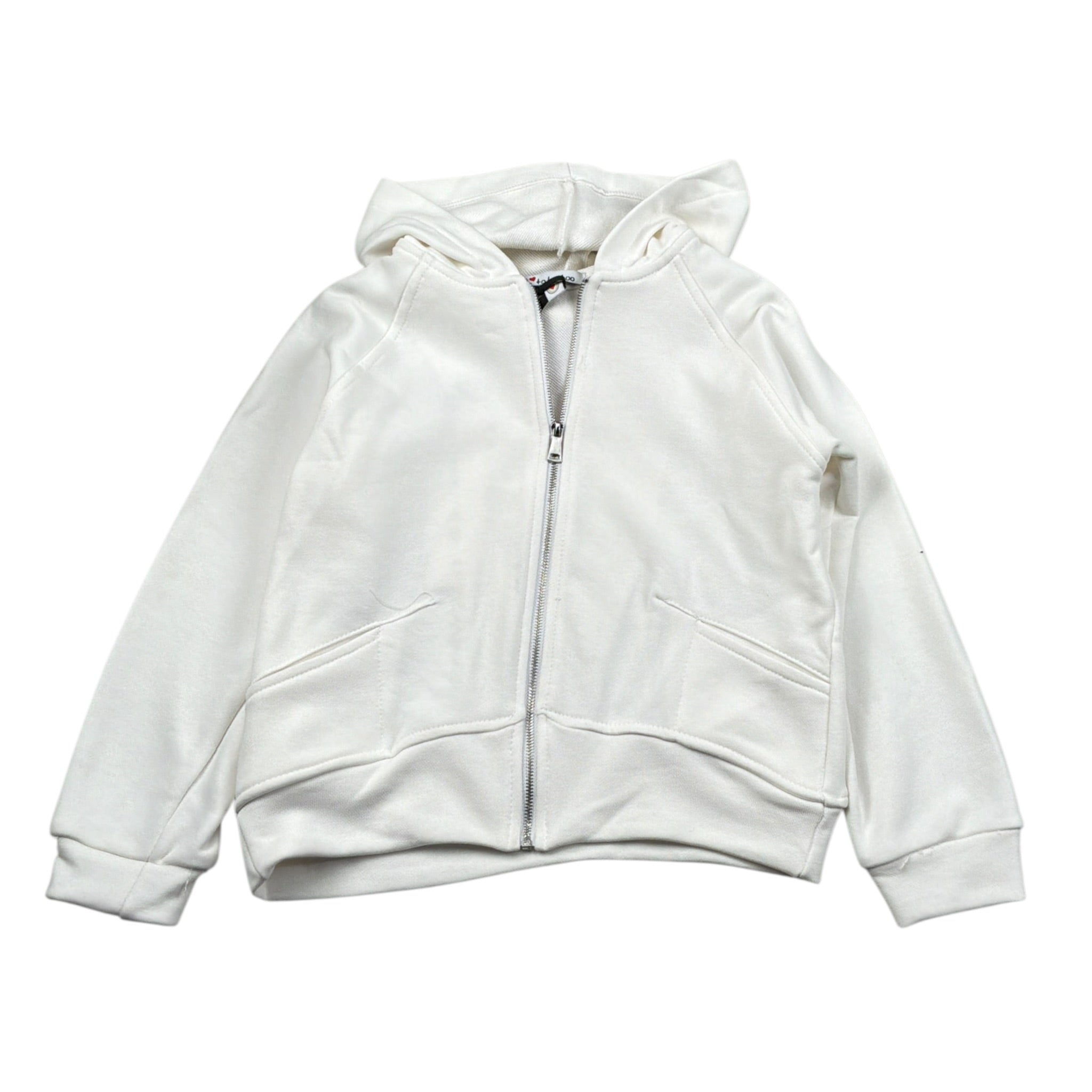 To Be Too Felpa tinta unita con Zip Cappuccio E Spille Bianco per Bambina TB939W25 BIANCO TO be too 