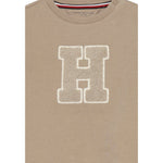 Tommy Hilfiger Felpa Chiusa Girocollo Tinta Nita Beige per Neonato 02071 BEIGE TOMMY HILFIGER 
