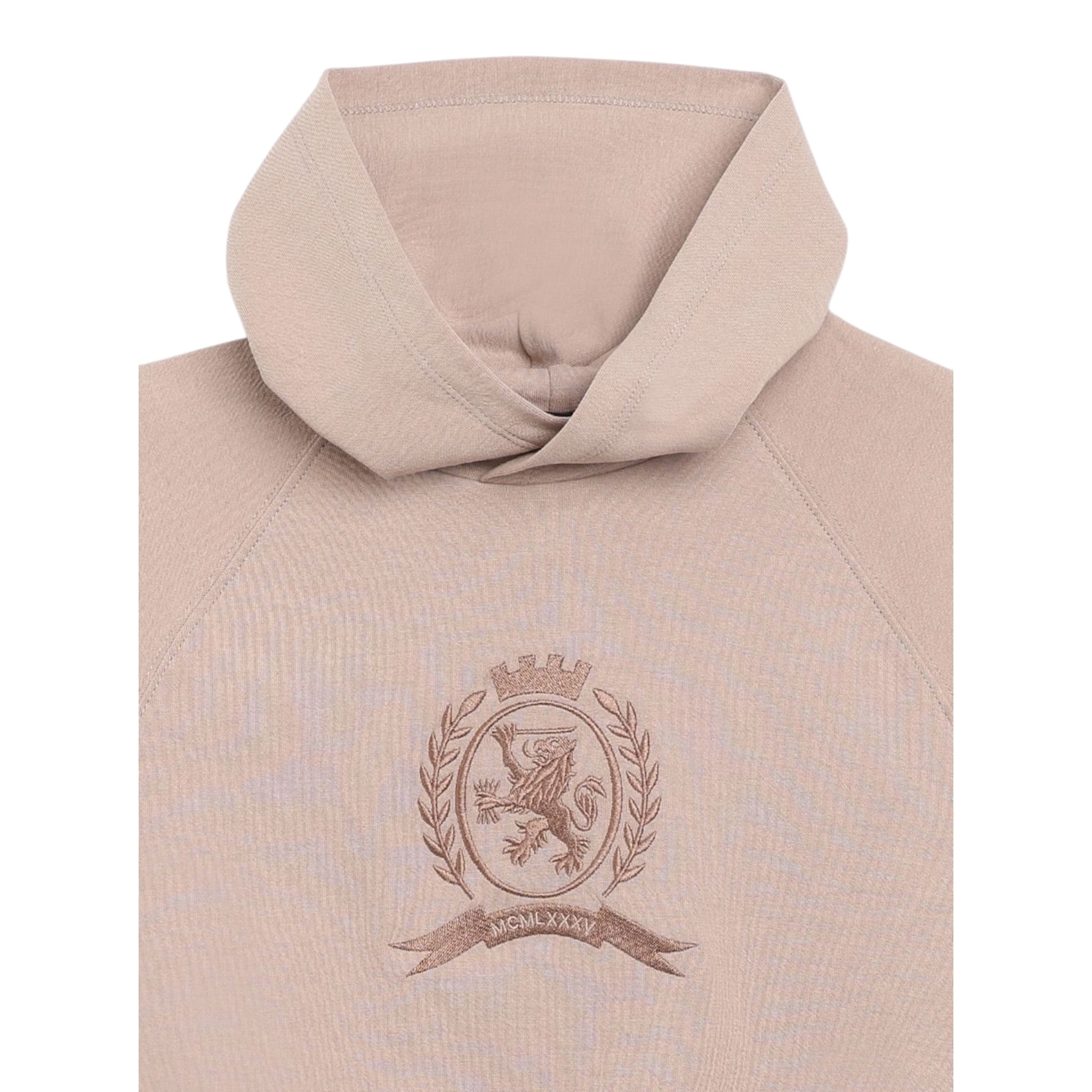 Tommy Hilfiger Felpa Chiusa con Cappuccio tinta unita Beige per Bambina 08780B BEIGE TOMMY HILFIGER 