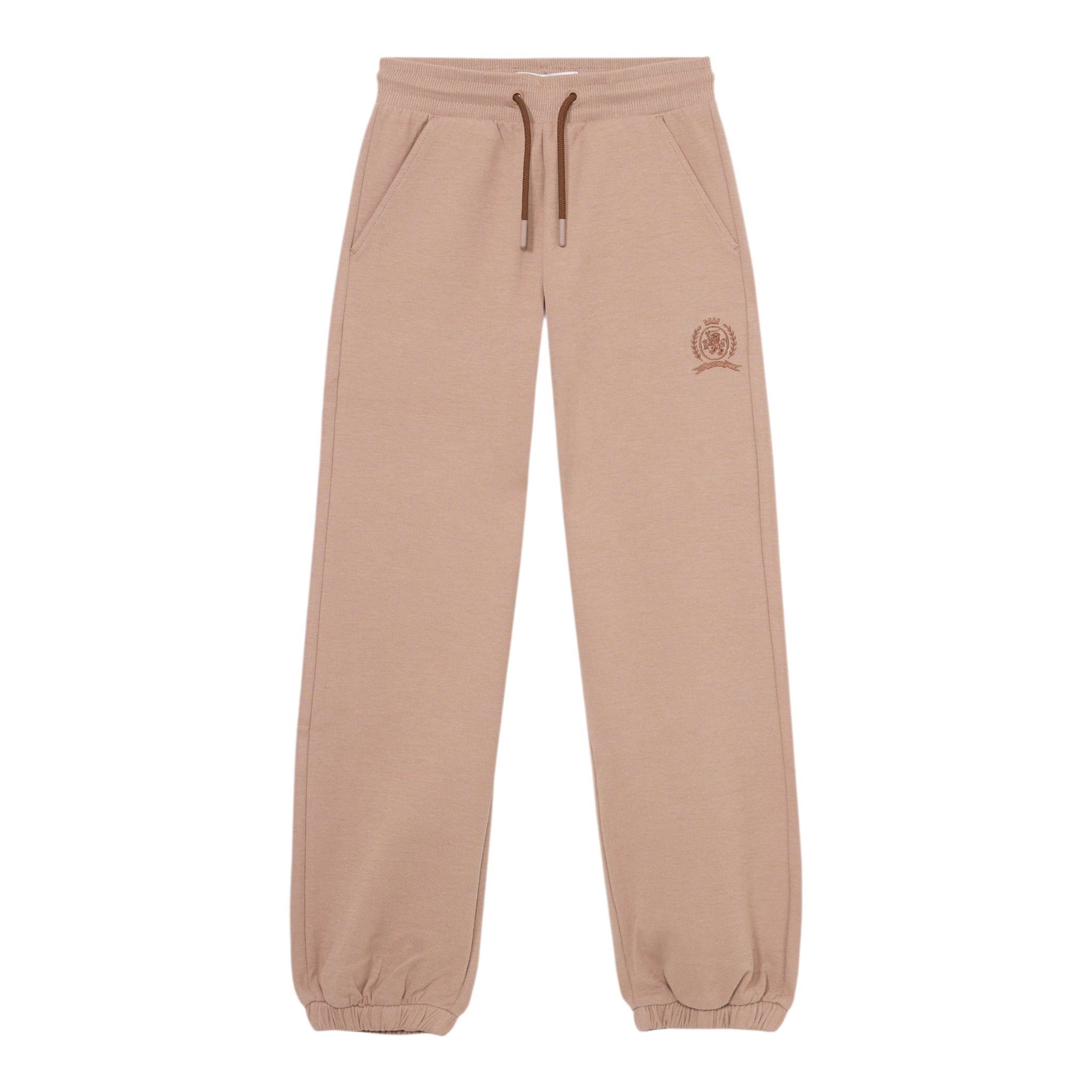 Tommy Hilfiger Completo Tuta 2 Pezzi Felpa-Pantalone tinta unita Beige per Bambina 08780 BEIGE TOMMY HILFIGER 