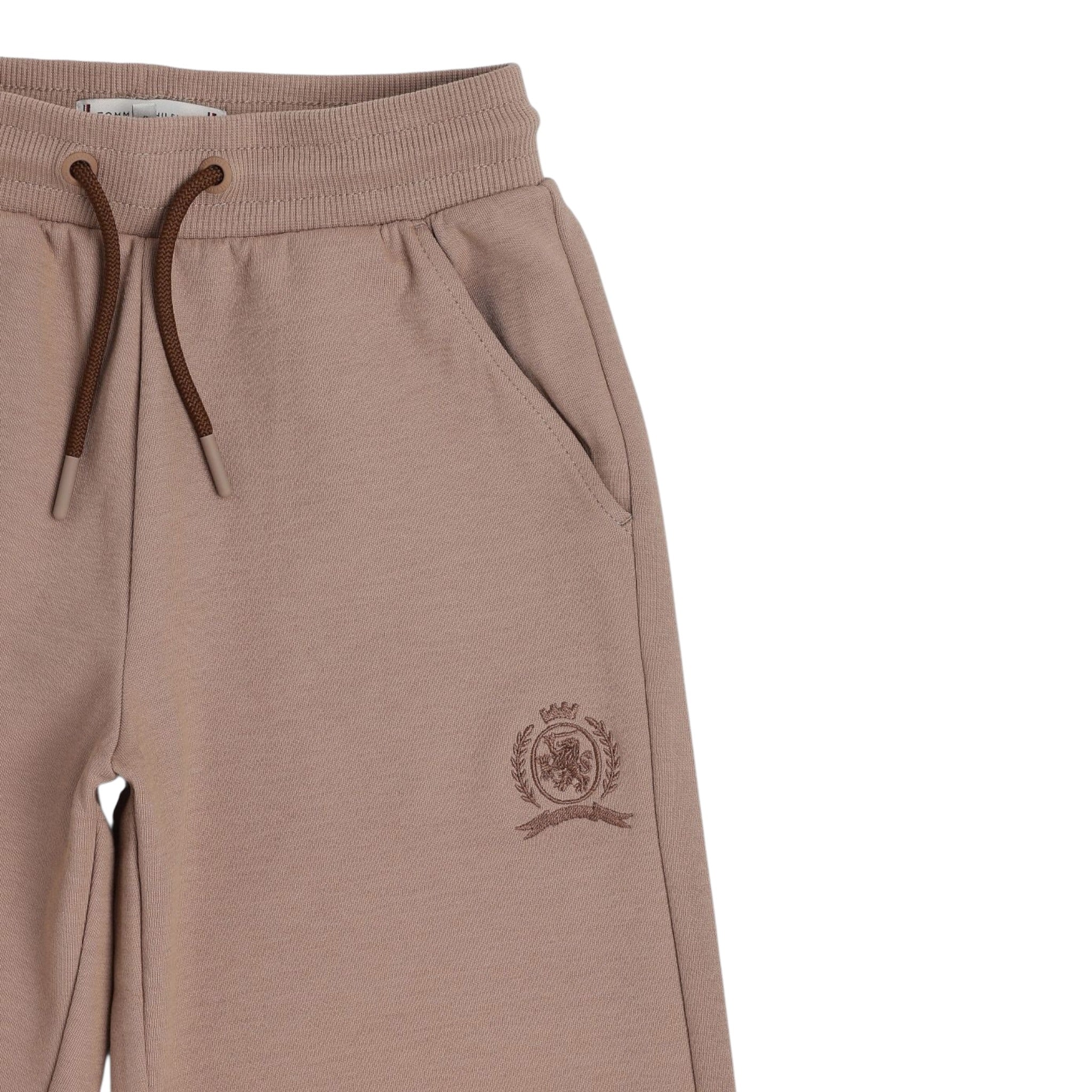 Tommy Hilfiger Completo Tuta 2 Pezzi Felpa-Pantalone tinta unita Beige per Bambina 08780 BEIGE TOMMY HILFIGER 
