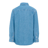 Tommy Hilfiger Camicia In Denim tinta unita Manica Lunga Azzurro per Bambino KB0KB010001 AZZURRO TOMMY HILFIGER 