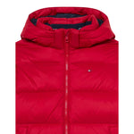 Tommy Hilfiger Giubbino tinta unita con Cappuccio Rosso per Bambino KB0KB010091 ROSSO TOMMY HILFIGER 