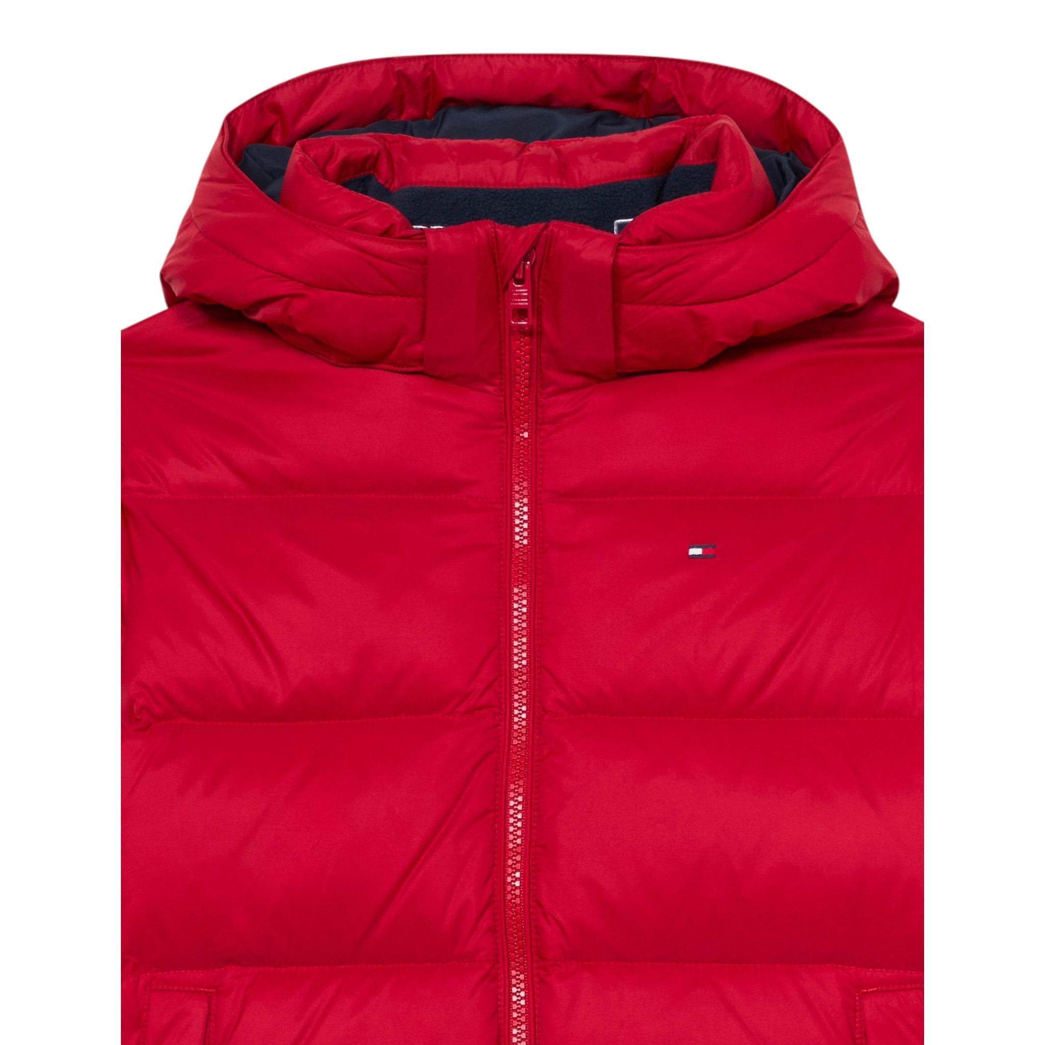Tommy Hilfiger Giubbino tinta unita con Cappuccio Rosso per Bambino KB0KB010091 ROSSO TOMMY HILFIGER 