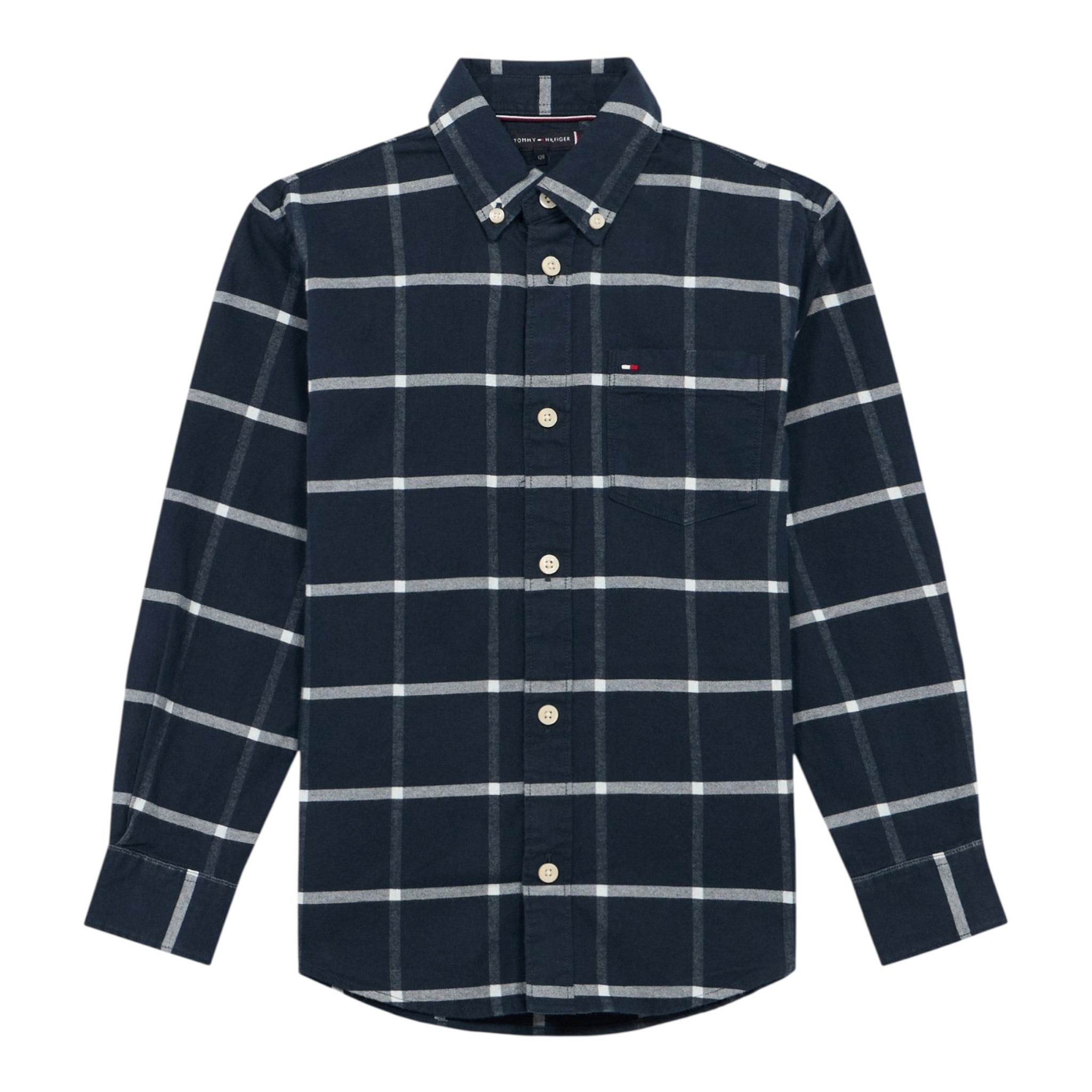 Tommy Hilfiger Camicia Manica Lunga tinta unita Blu per Bambino KB0KB010096 BLU TOMMY HILFIGER 