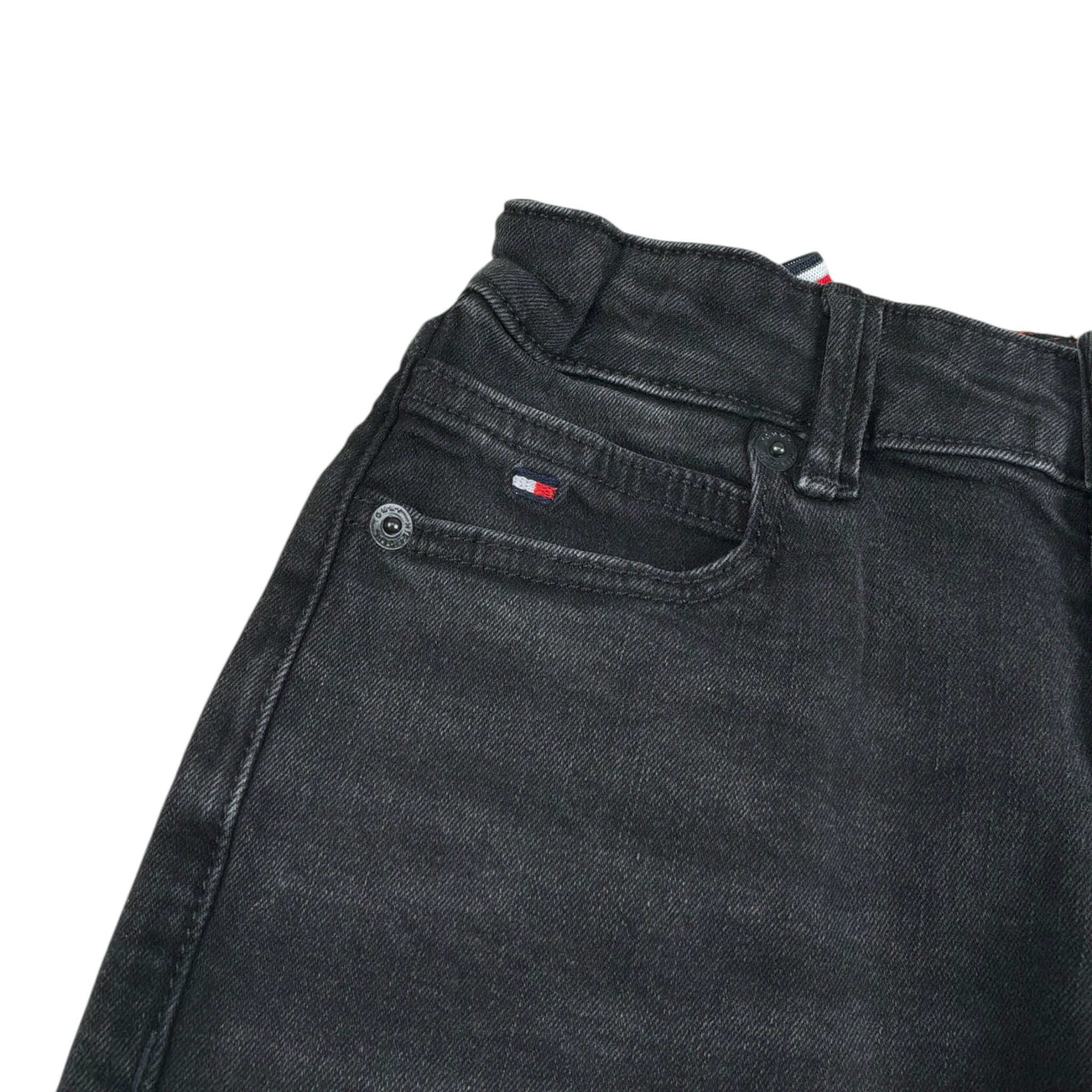 Tommy Hilfiger Jeans tinta unita con Girovita Regolabile Nero per Bambino KB0KB08179 NERO TOMMY HILFIGER 