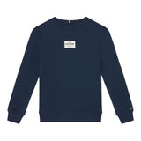 Tommy Hilfiger Felpa tinta unita Girocollo con Stampa Blu per Neonato KB0KB09315X BLU TOMMY HILFIGER 